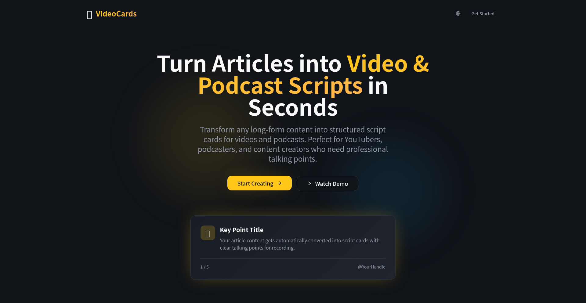 記事自動脚本化エンジン VideoCards