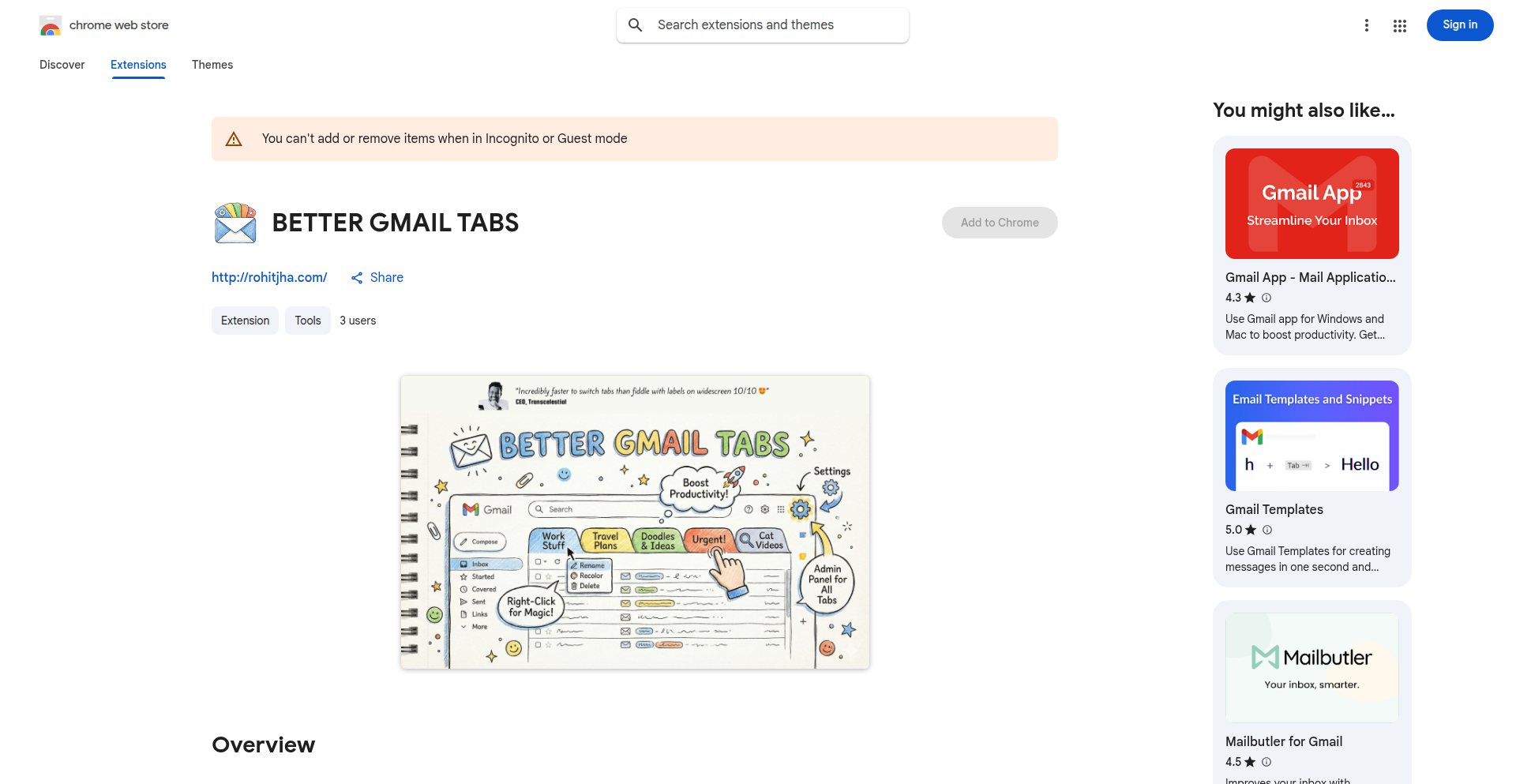 Gmail Tabs+