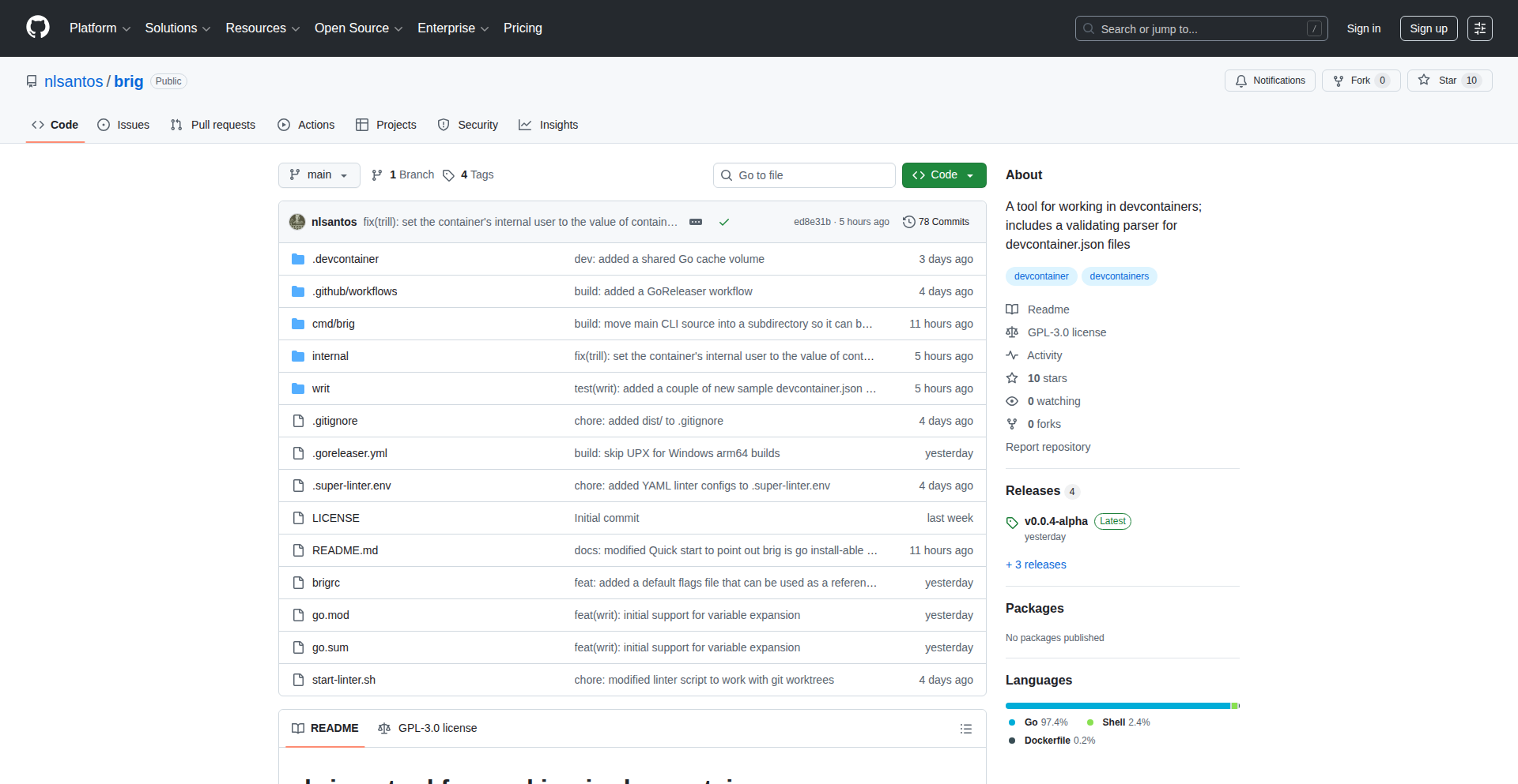 Brig：Go语言实现的DevContainer命令行助手