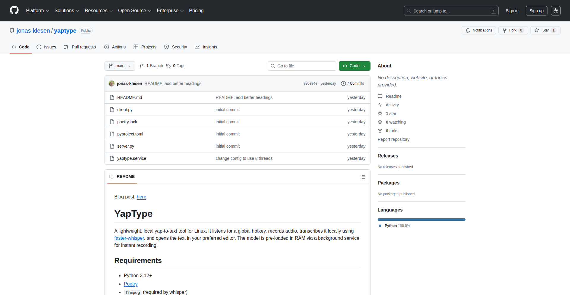 YapType: 极速本地语音转文字输入助手