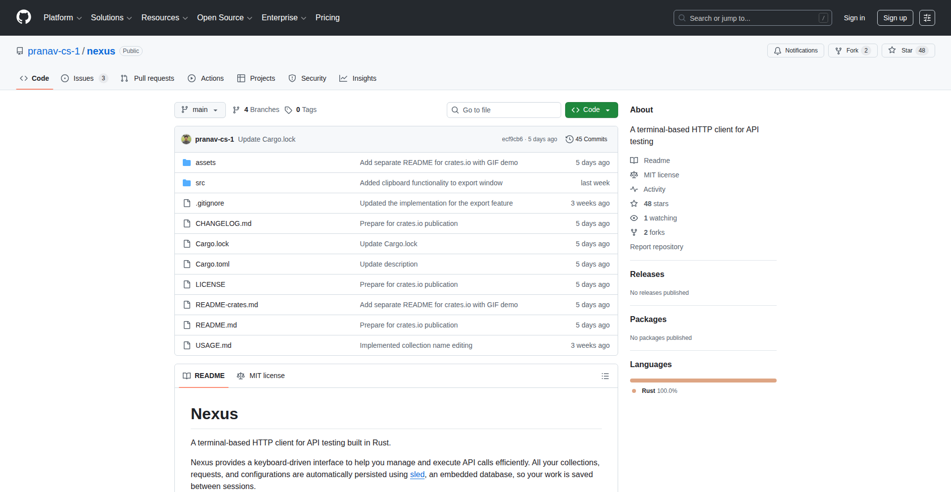 Nexus-CLI: 终端API交互管家