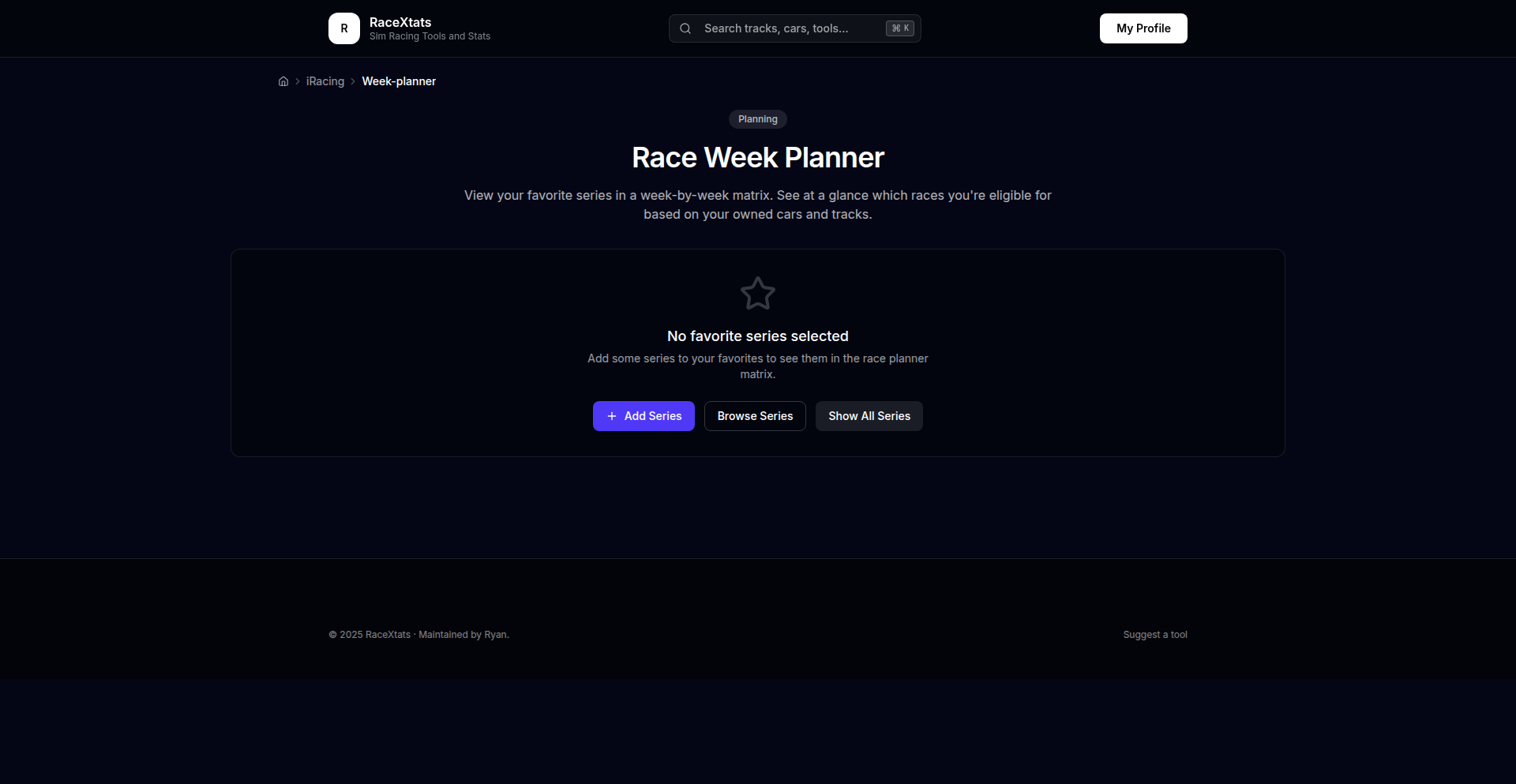 iRacing赛道周计划与装备助手