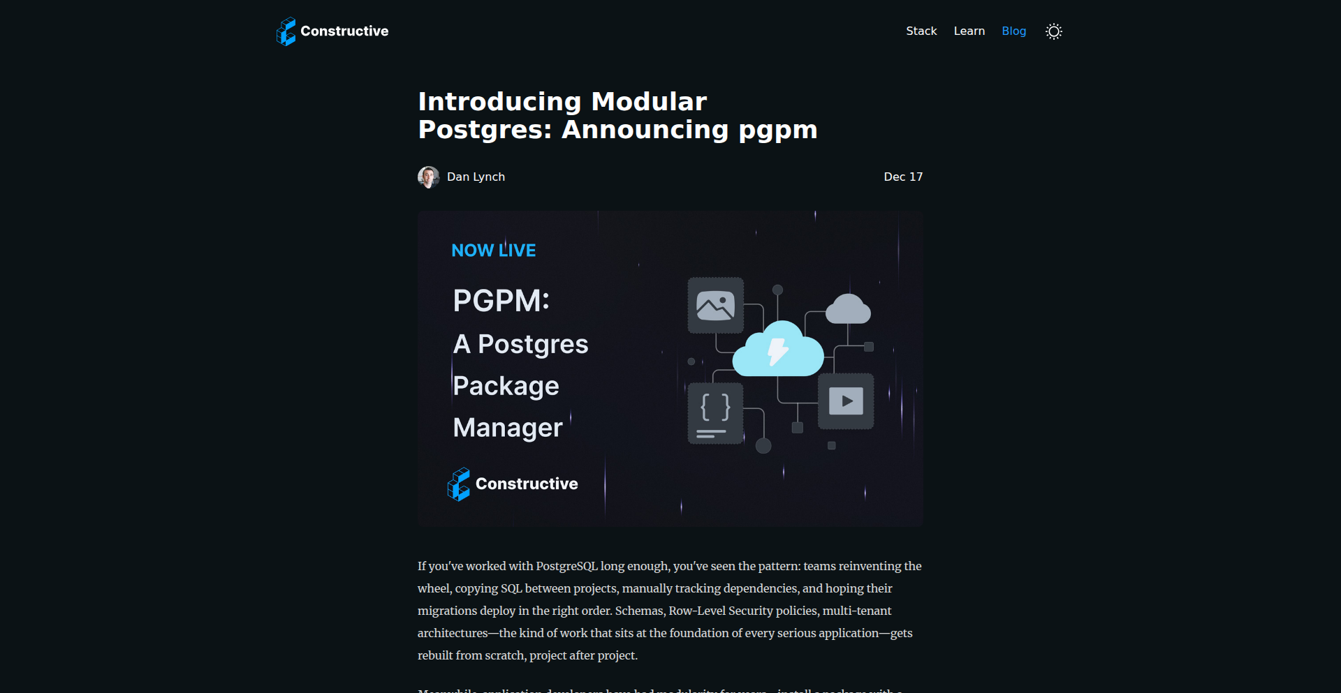 Pgpm: SQL代码的模块化管理大师