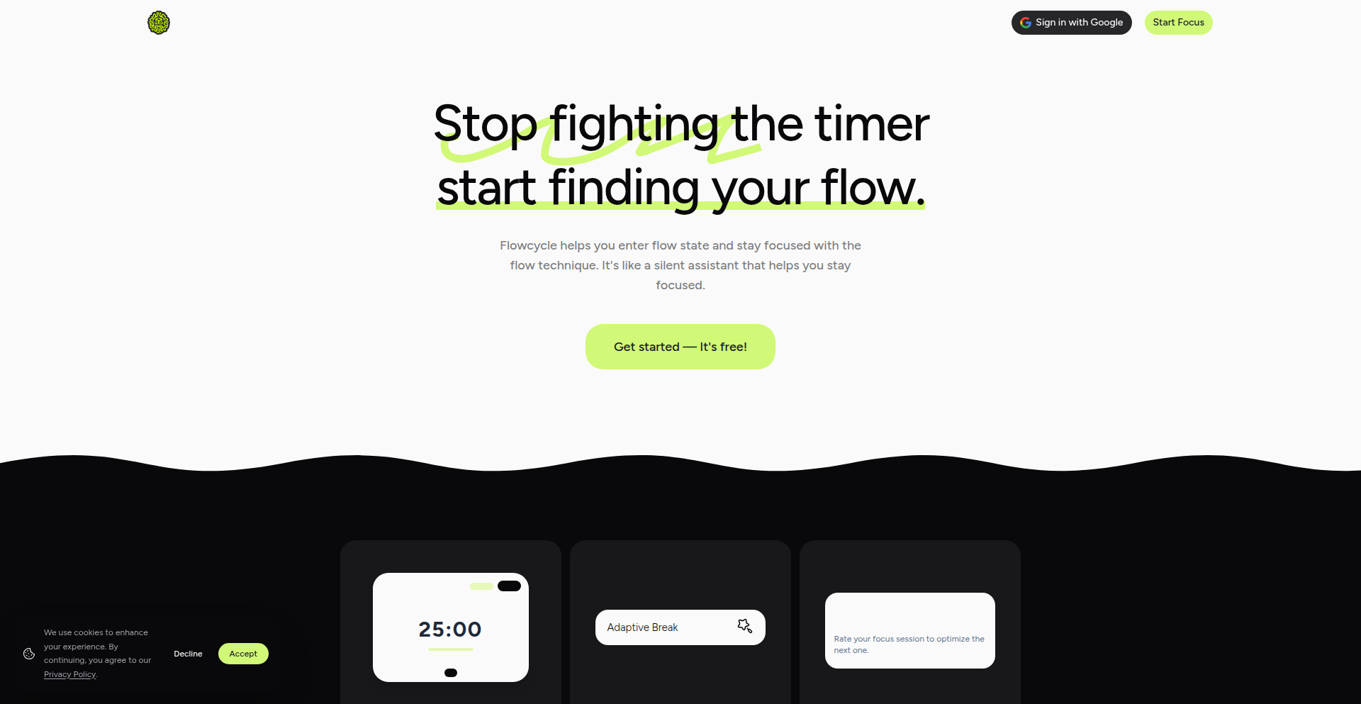 Flowcycle: 动态昼夜节律专注计时器