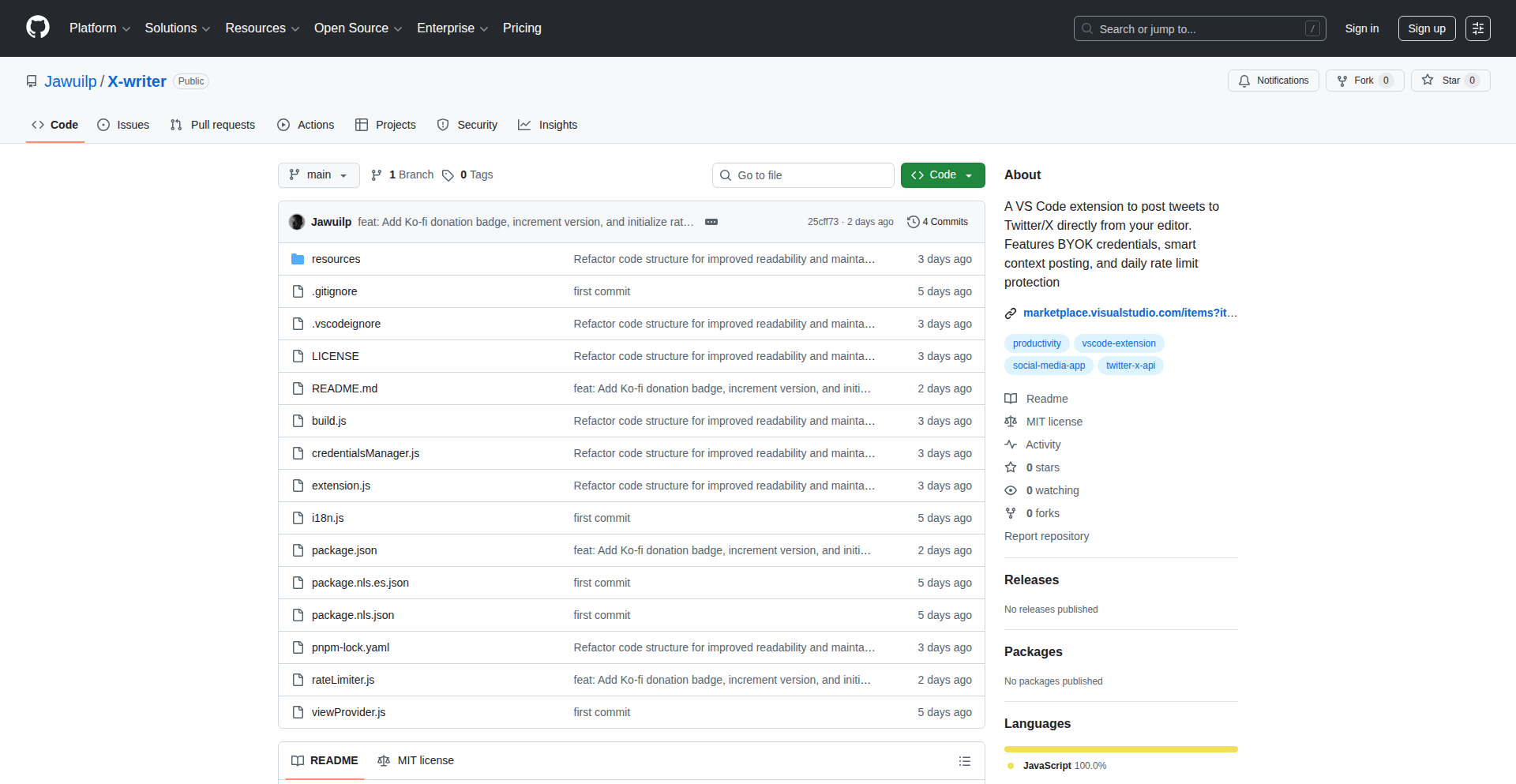 VSCode 极简推特客户端