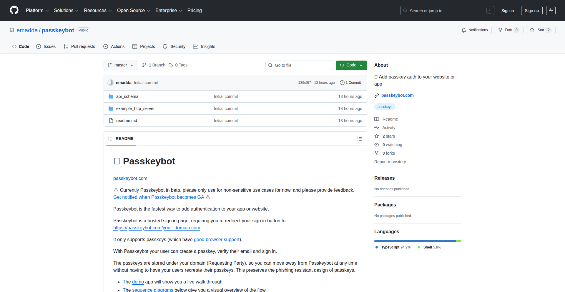 Passkeybot: 极简Passkey托管登录页