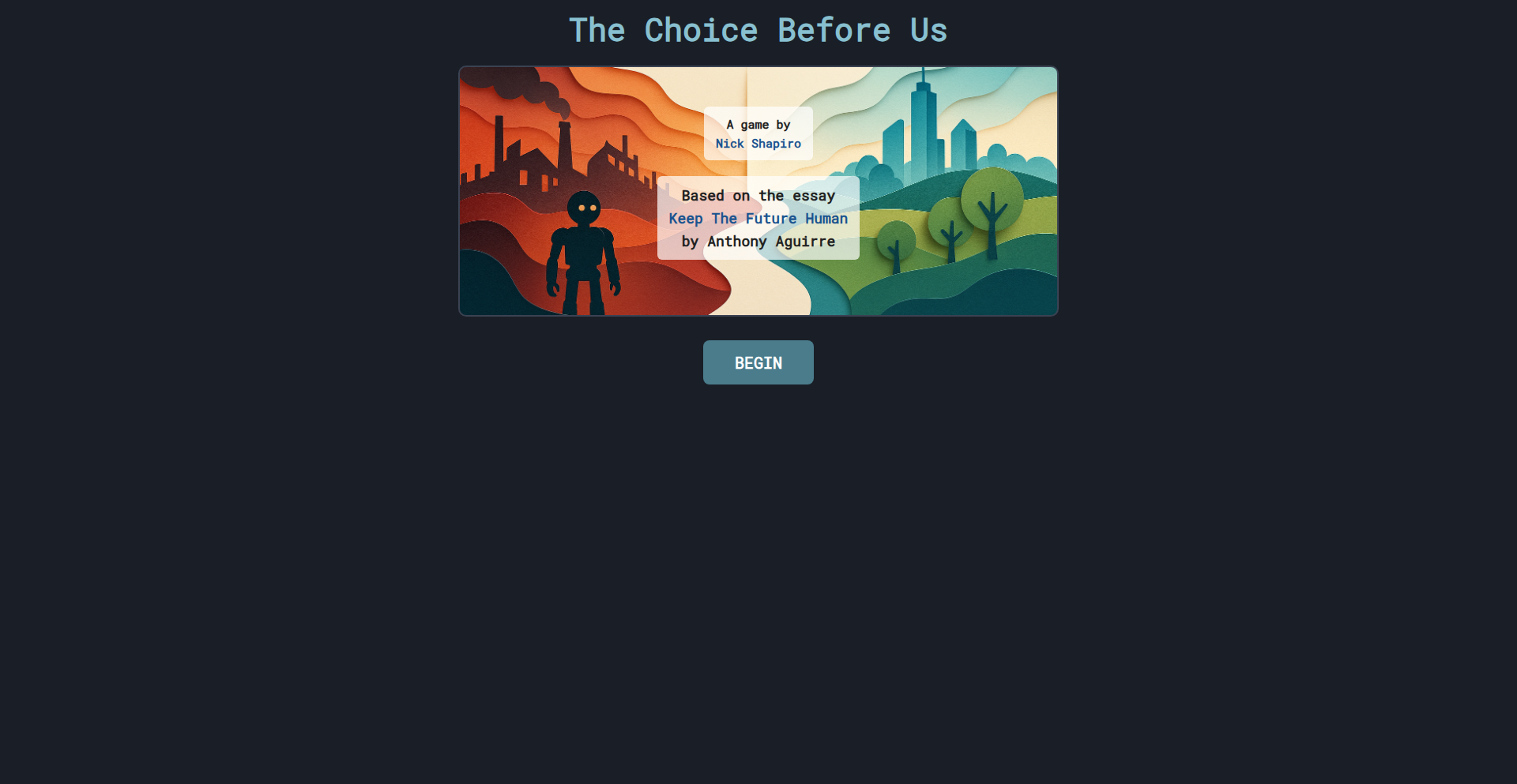 AI伦理竞速浏览器游戏