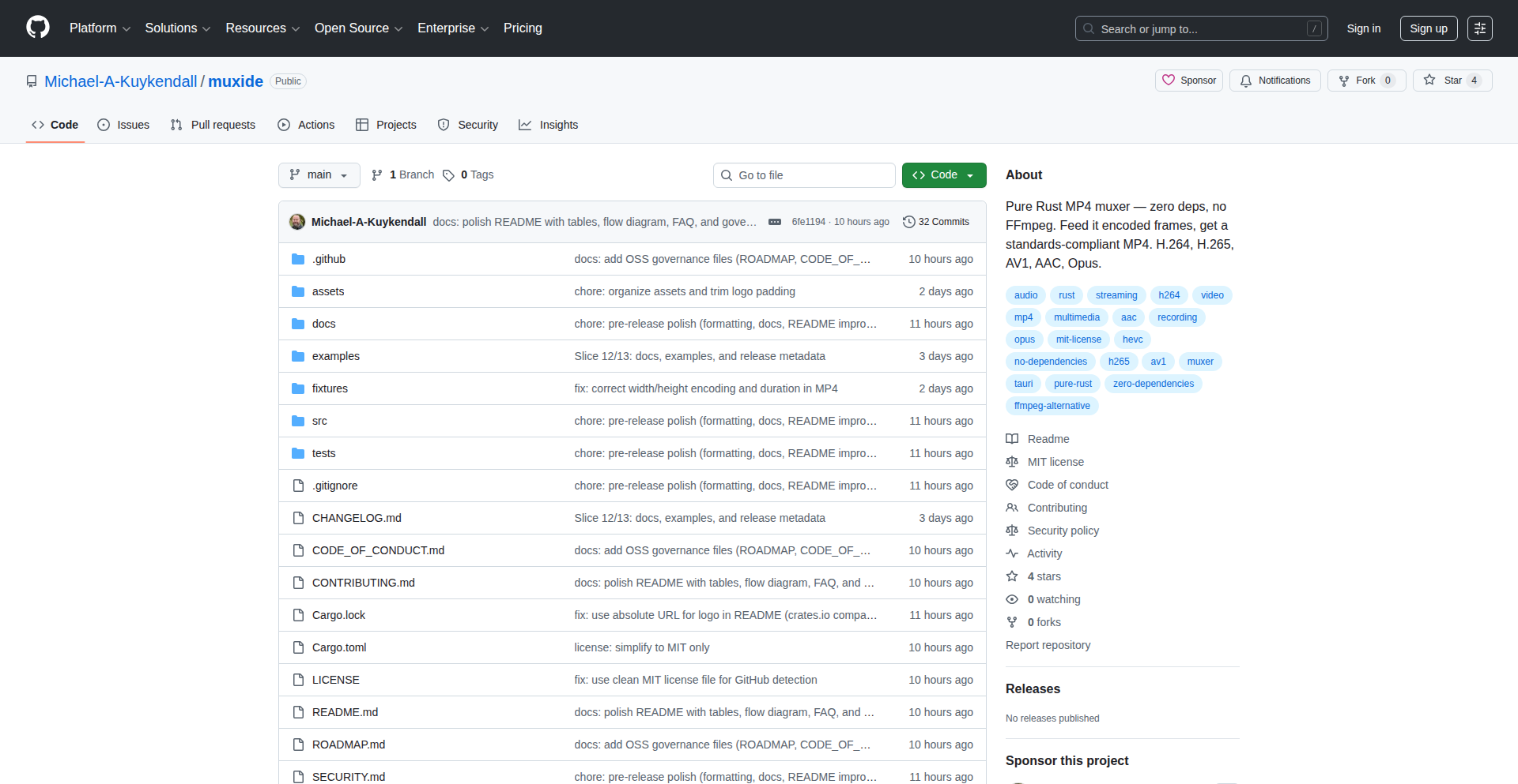 Muxide: Rust原生MP4多媒体混合器