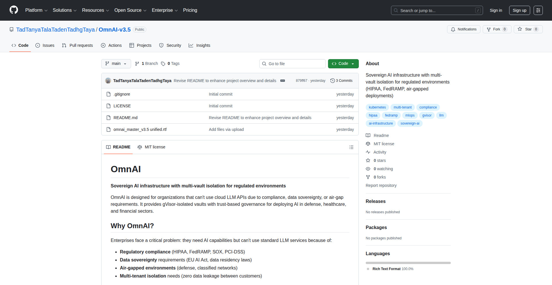 OmnAI: 隔离金库级AI基建