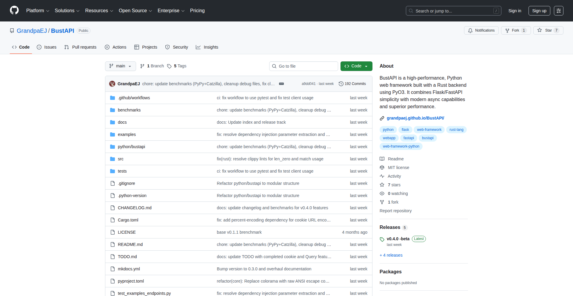 BustAPI: 闪电Python后端