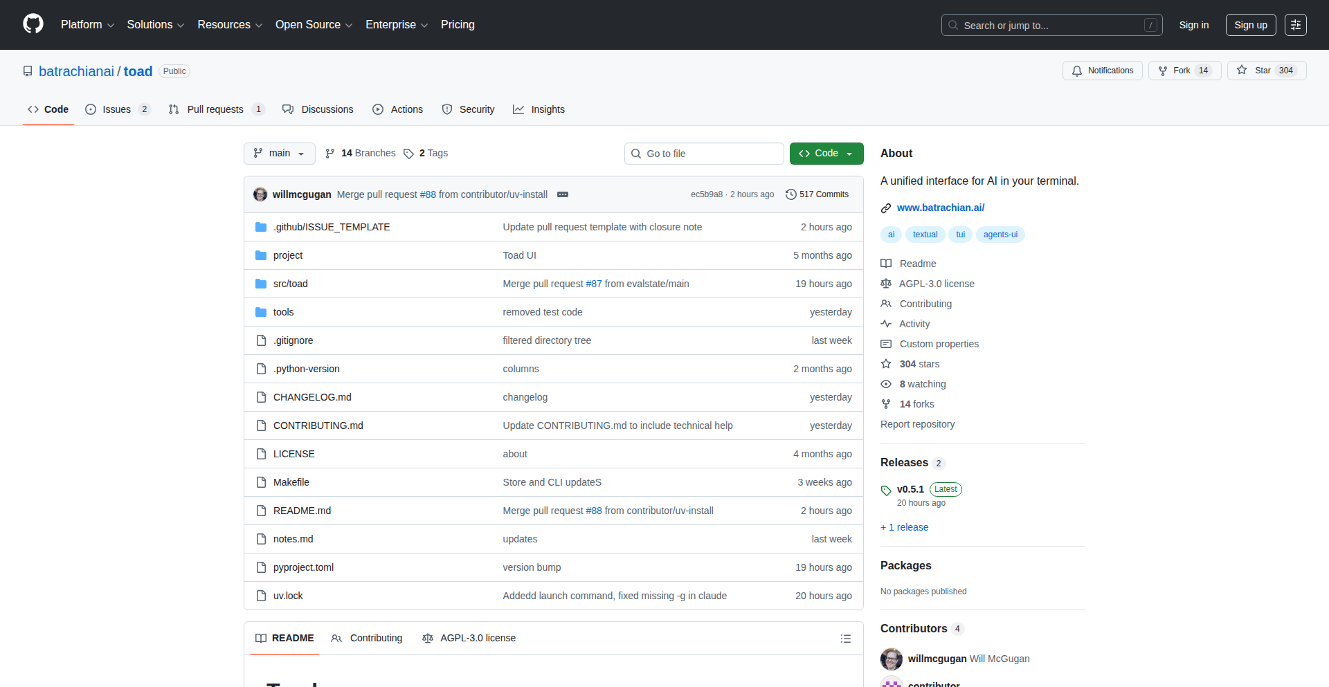 Toad: 统一终端AI编码助手