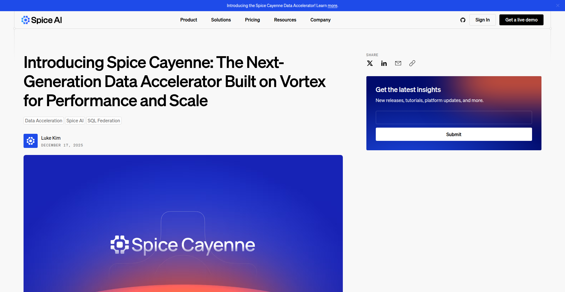 Spice Cayenne: 数据加速引擎
