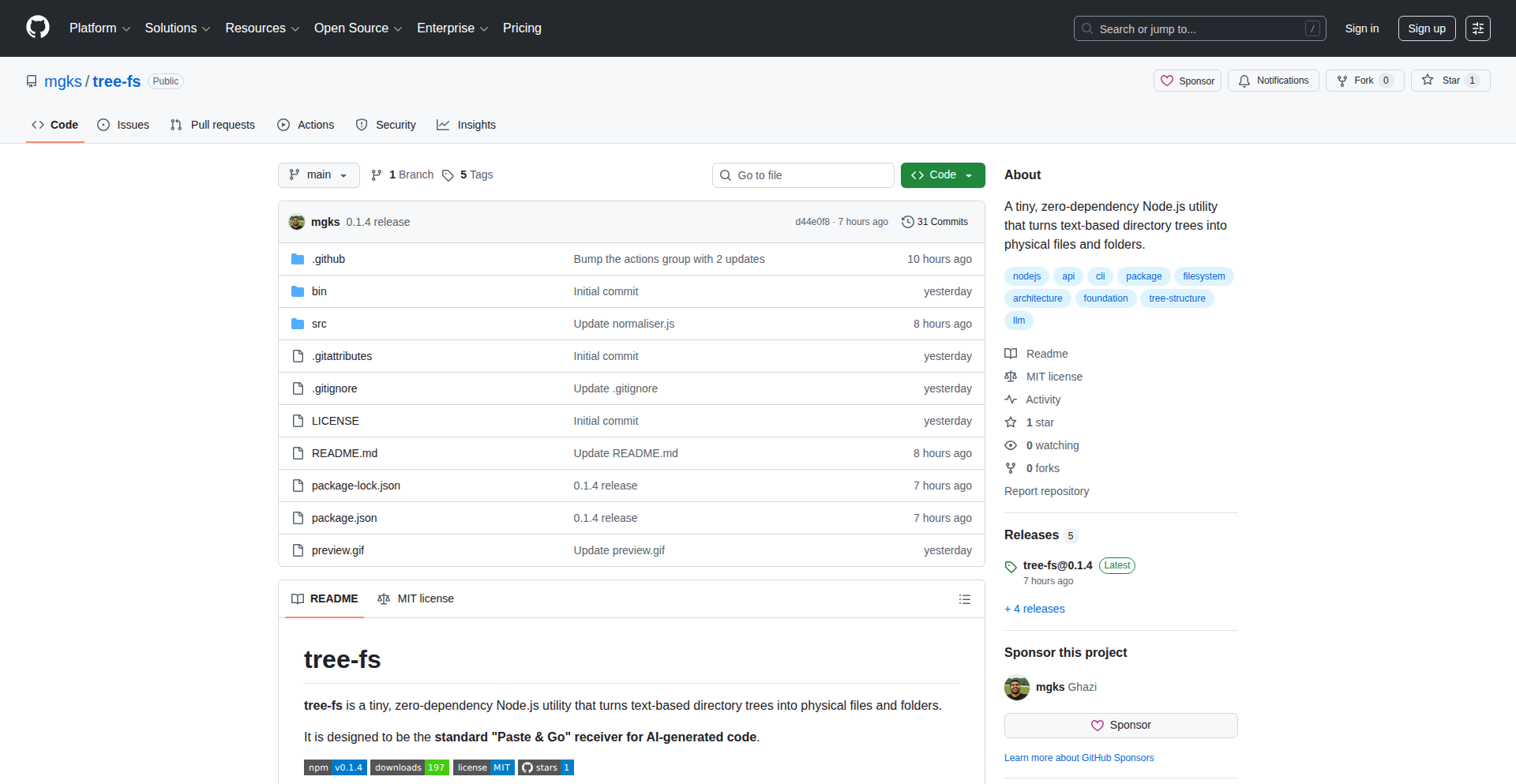 ASCII文件树生成器