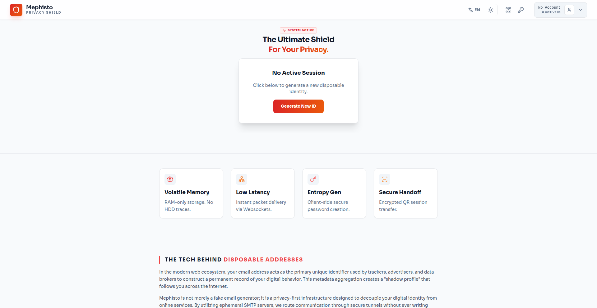 MephistoMail - 零痕迹一次性邮箱