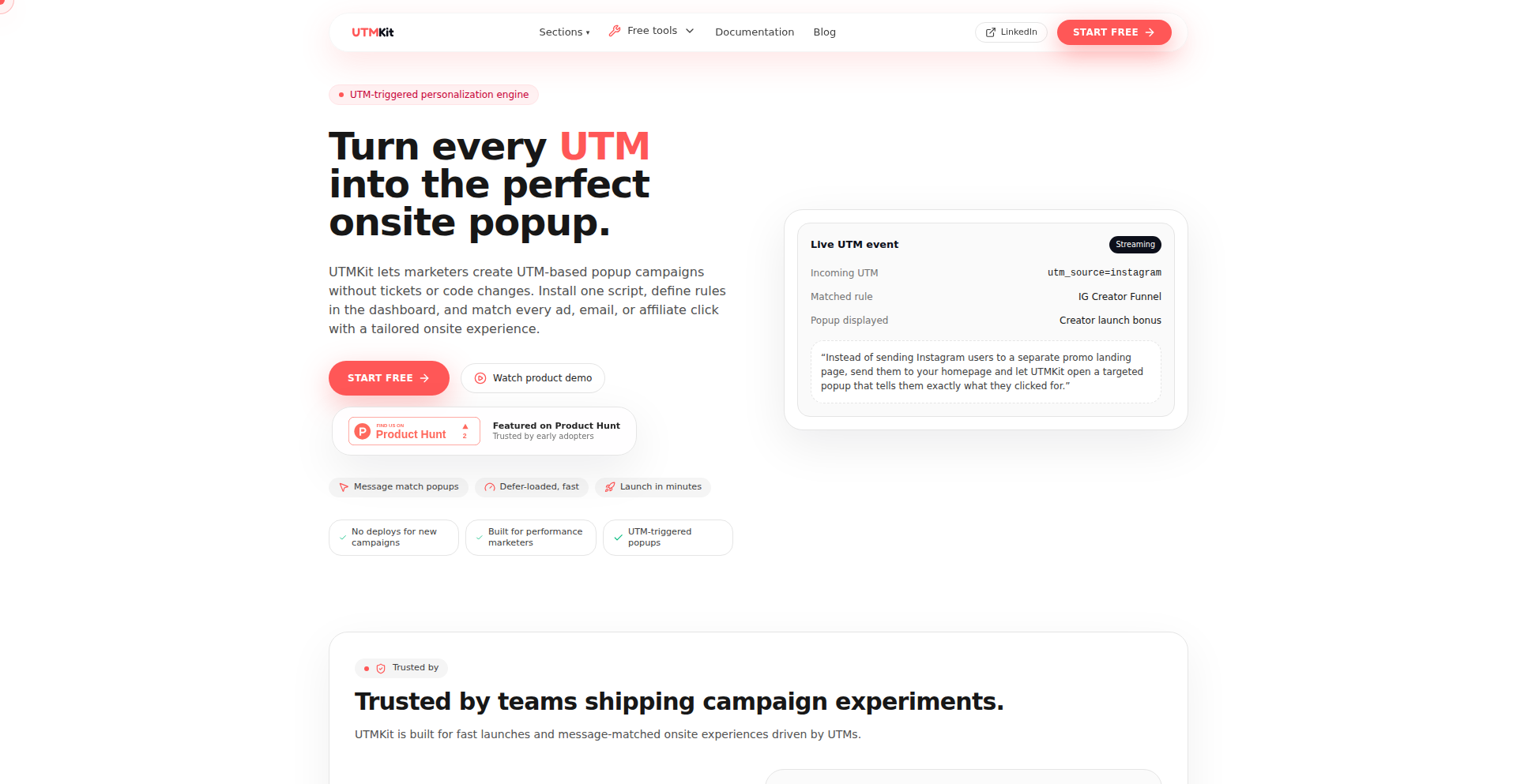 UTMポップアップ・ジェネレーター