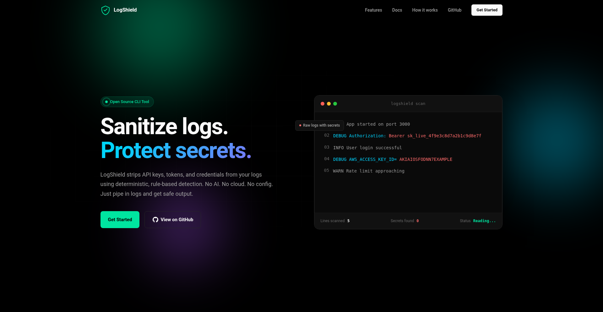 LogShield: 確実なログ秘匿化CLI