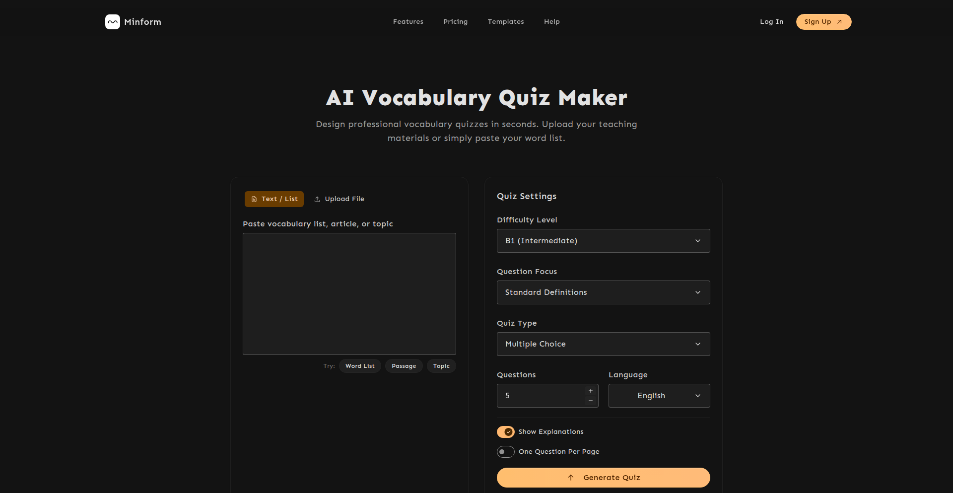 AI語彙クイズメーカー