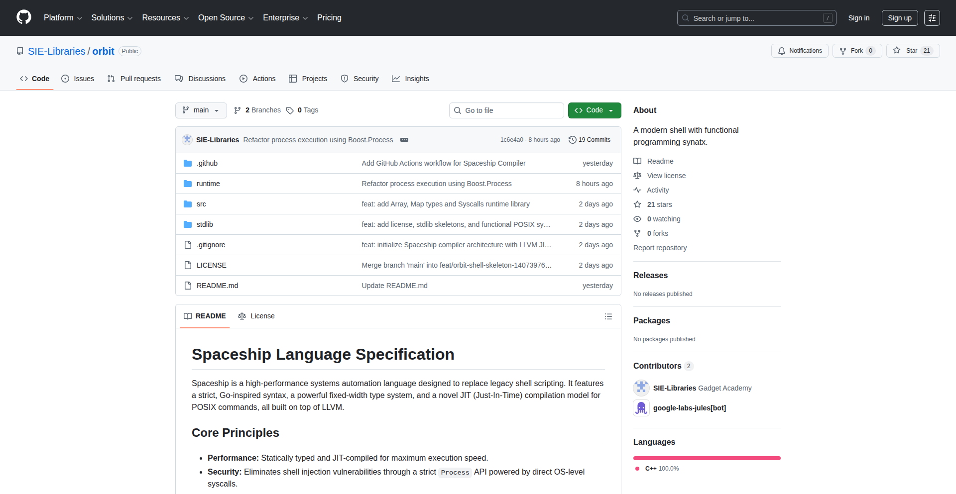 Orbit: システムレベルをLLVMへコンパイルする.sh言語