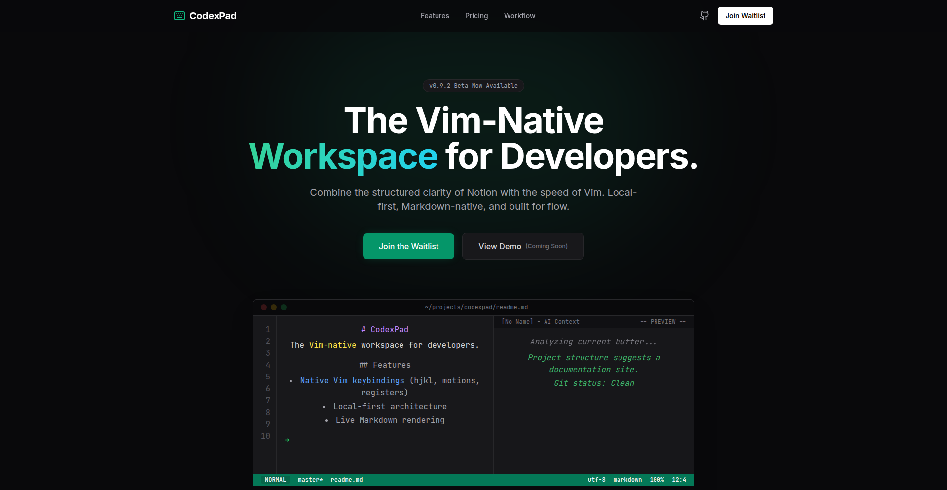 CodexPad - Vim風コマンド駆動型知識ベース