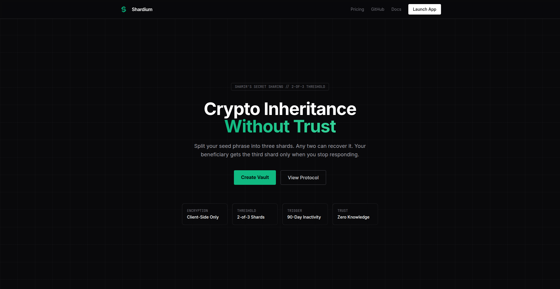 Shardium: 分散式暗号遺産相続