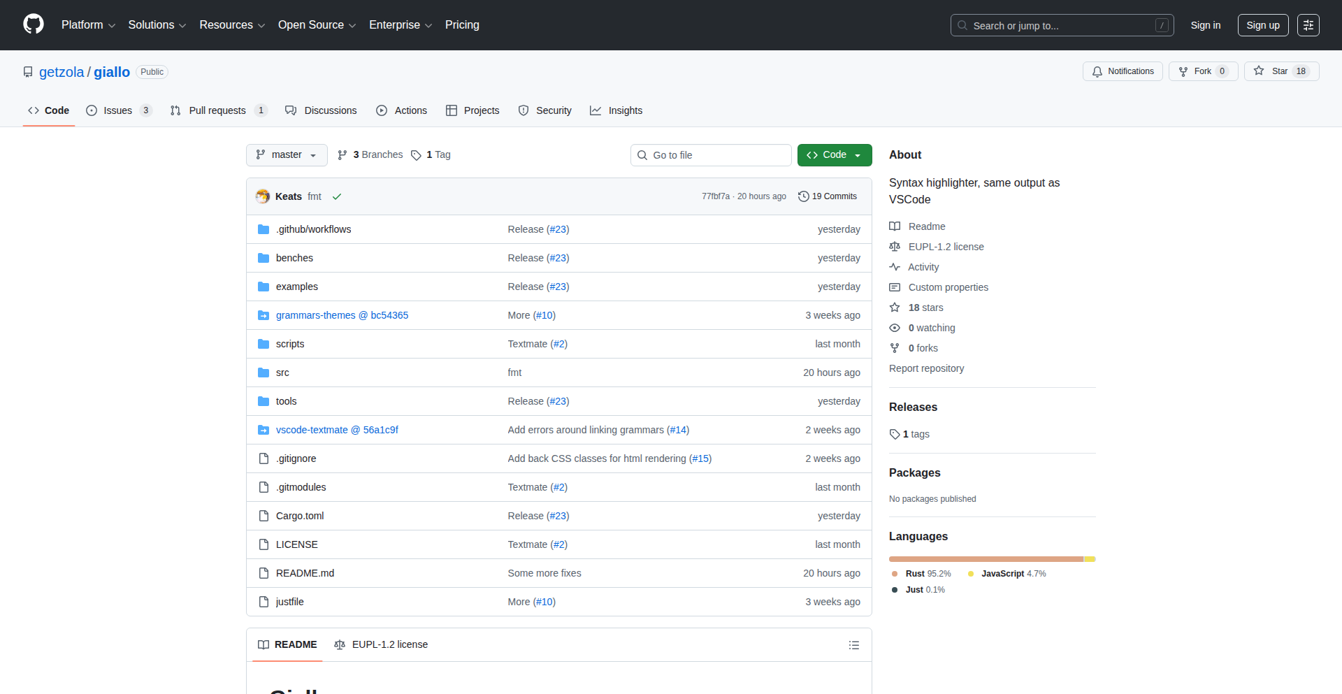 Rust記法ハイライトエンジン「CodeGlow」