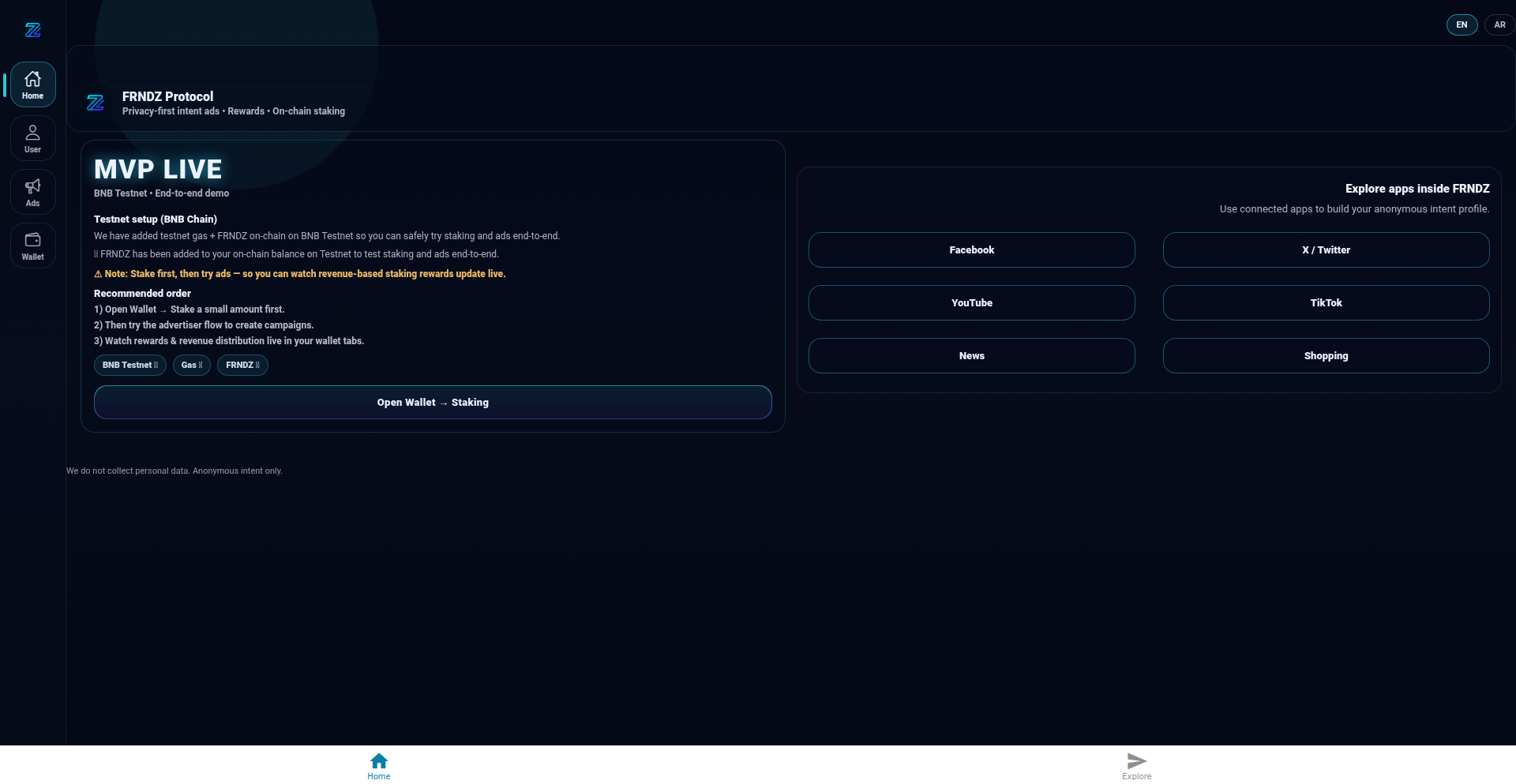 意図駆動型プライバシー広告プロトコル：FRNDZ