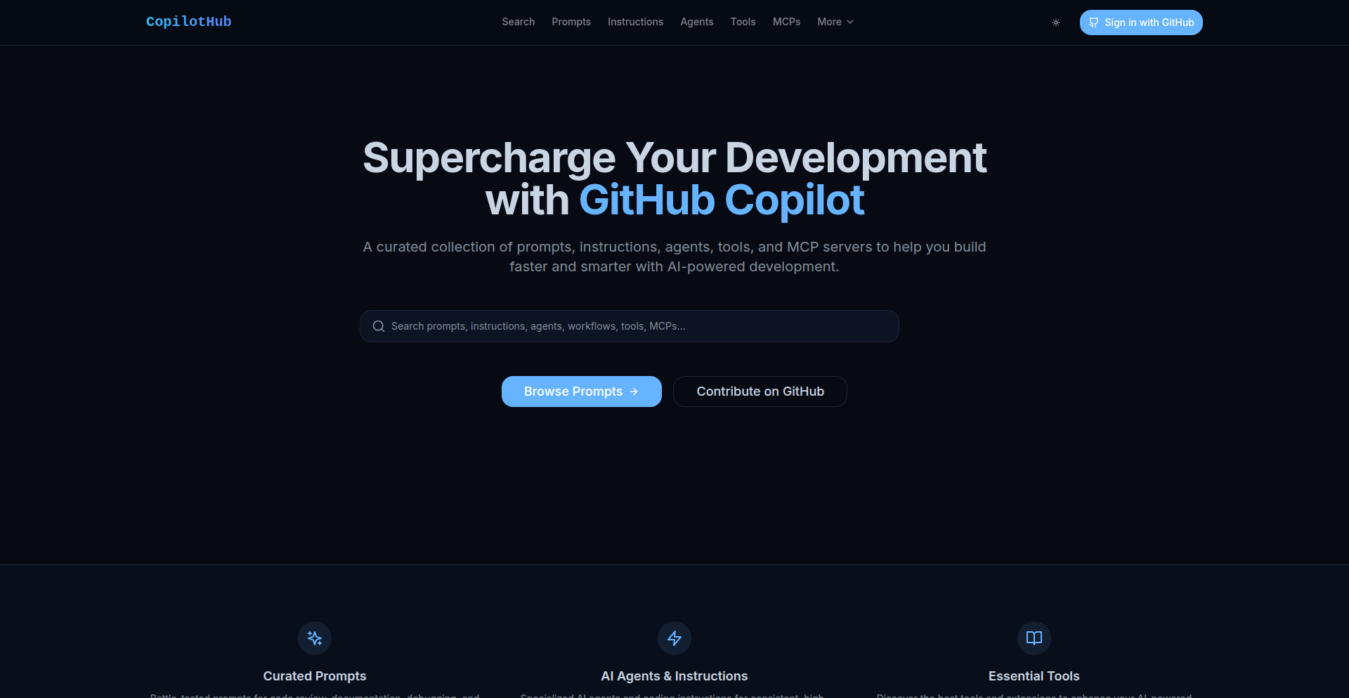 CopilotHub: AIプロンプトの集積地