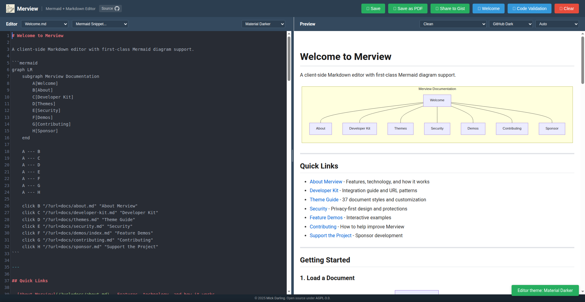 Mermaid Markdown Render Engine