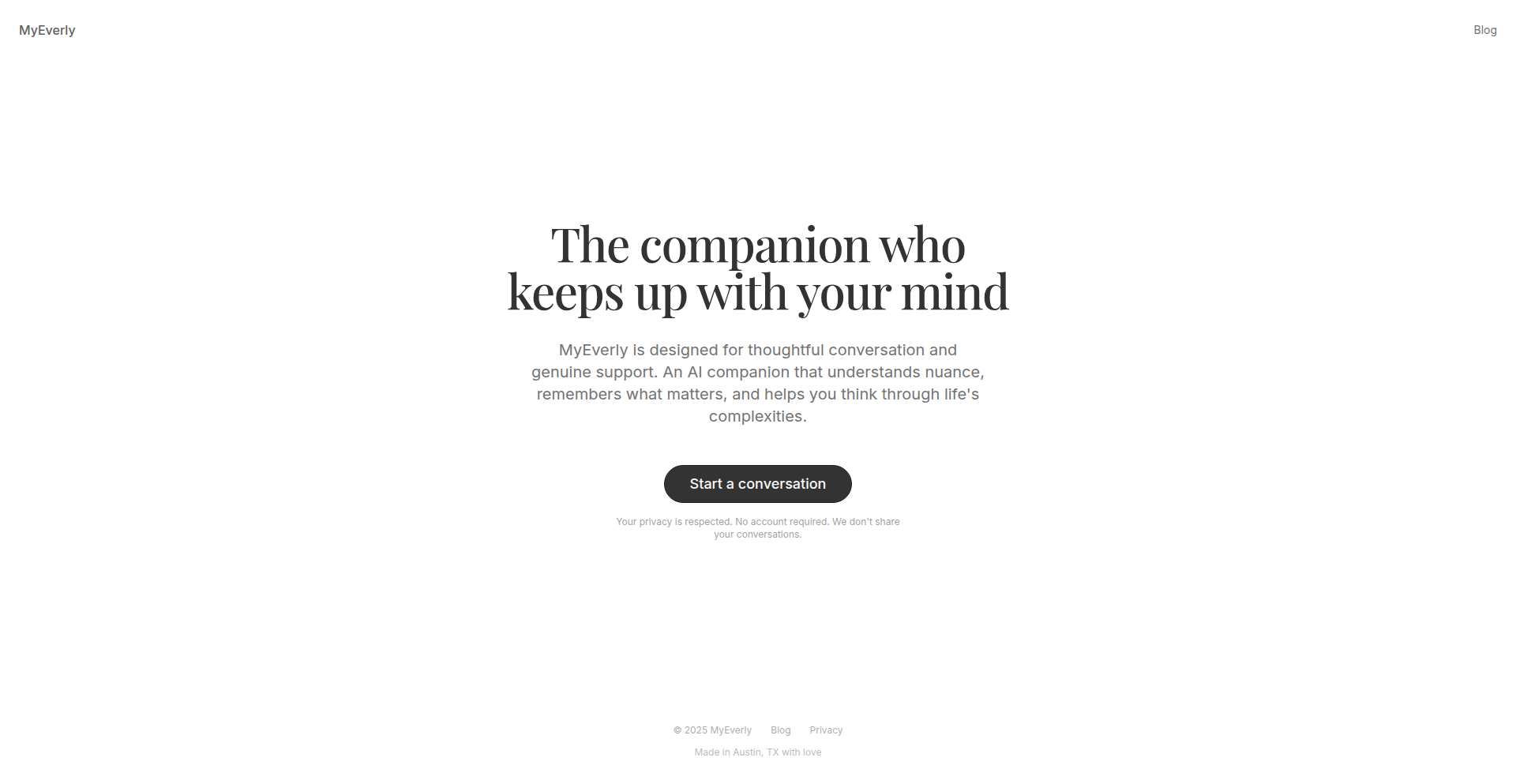 MyEverly: プライバシー重視のAI思考パートナー