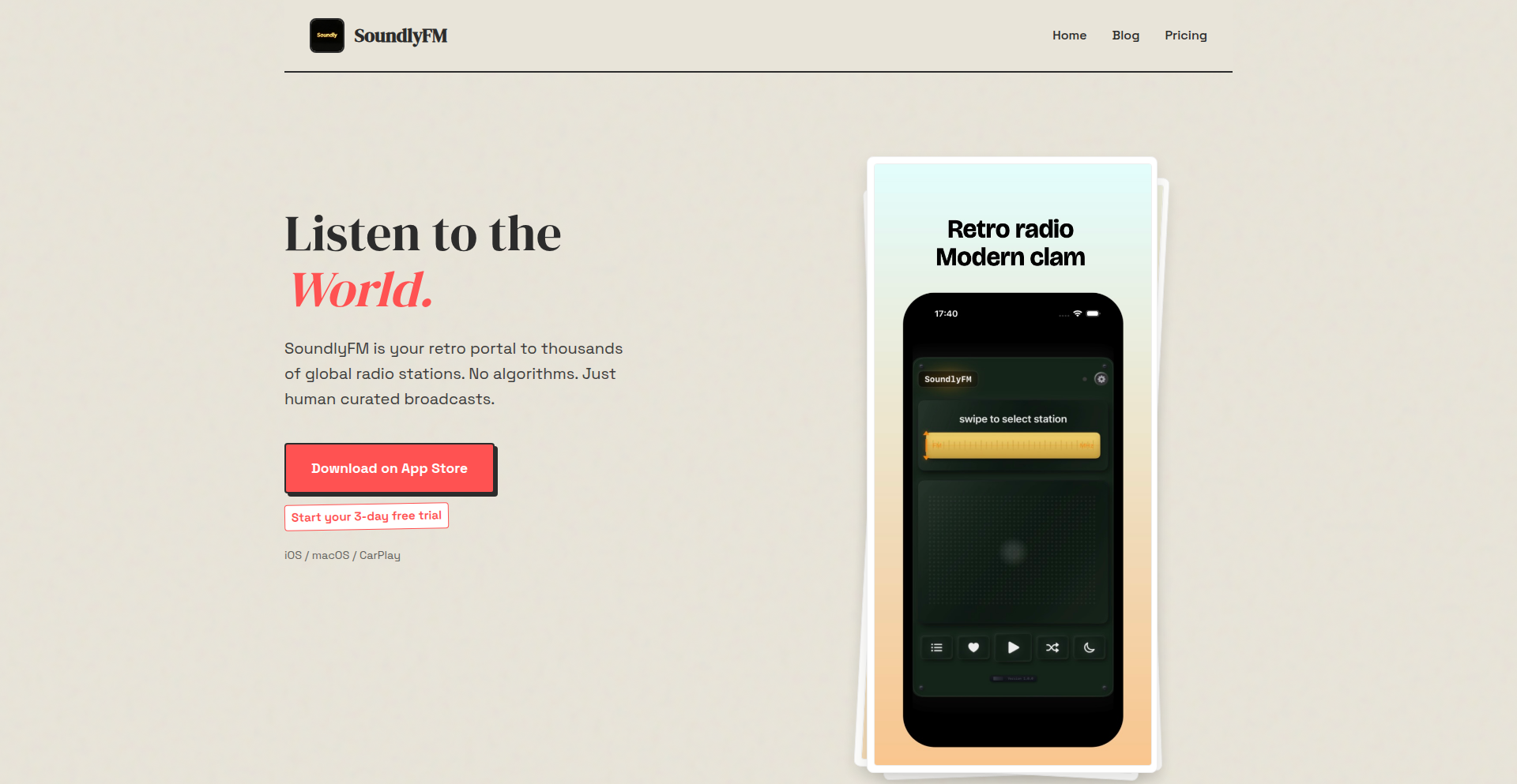 SoundlyFM: Live Radio Stream Companion