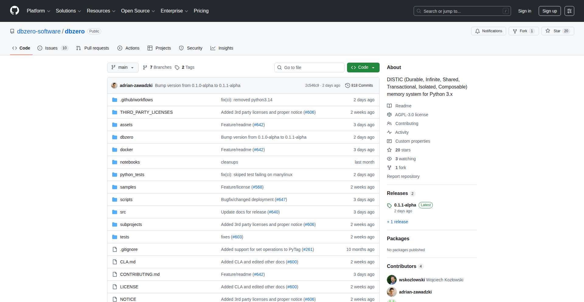 Dbzero: Infinite RAM Python Persistence