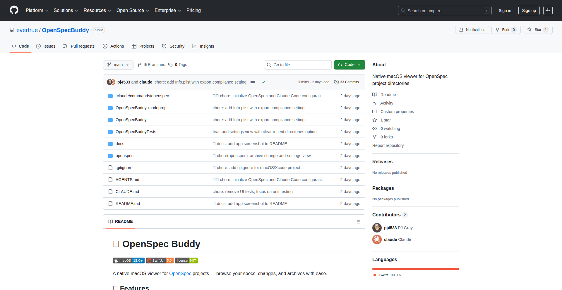 OpenSpecBuddy: macOS Native OpenSpec Visualizer