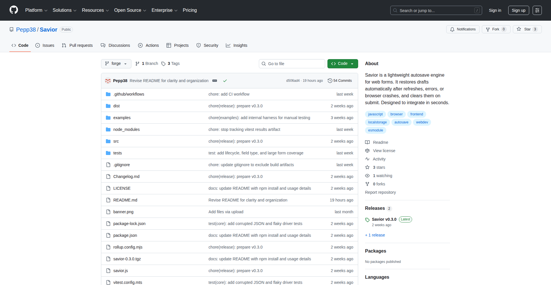 Savior: Auto-Form-Draft-Recovery