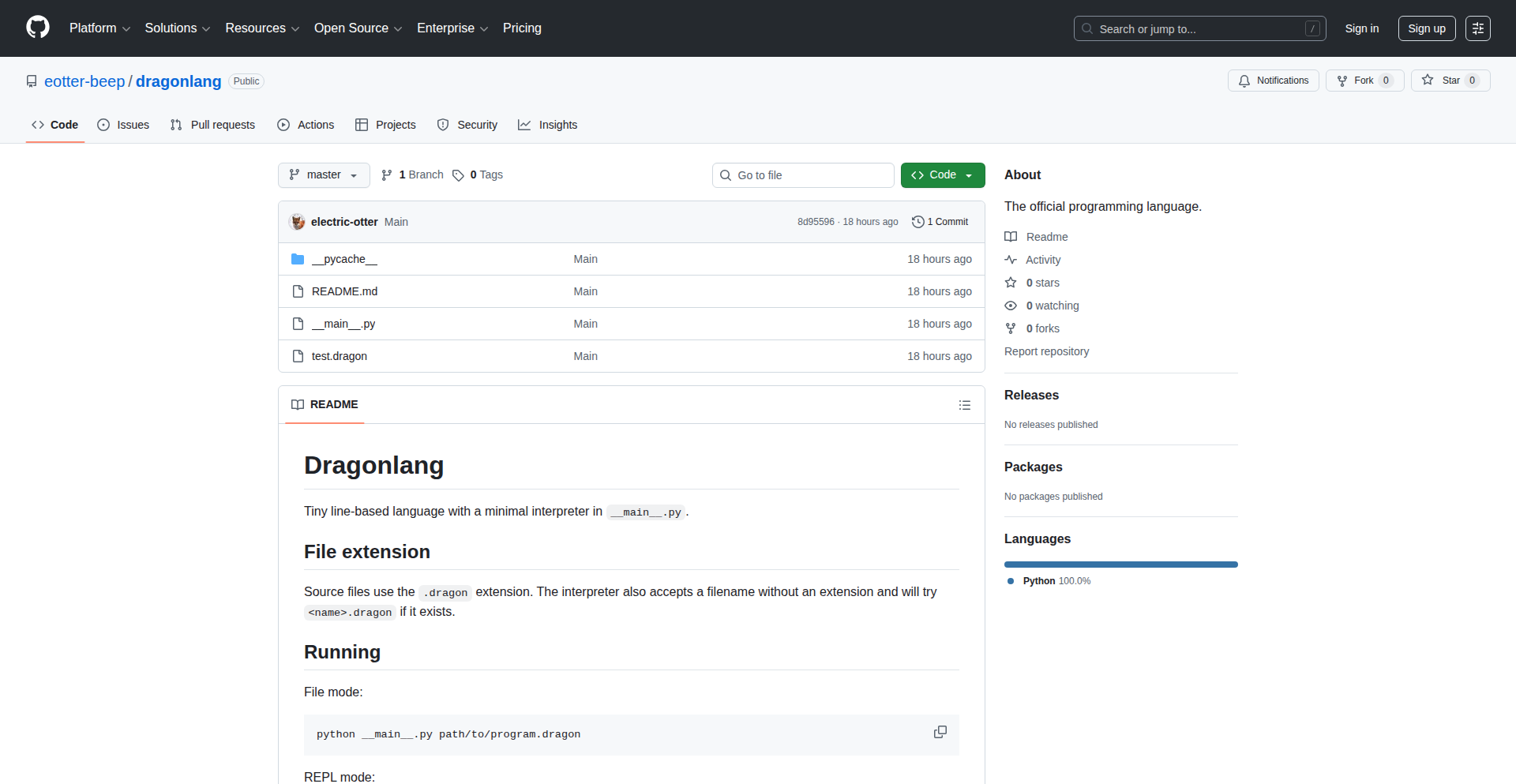 DragonScript: Minimalist Line-Based Language