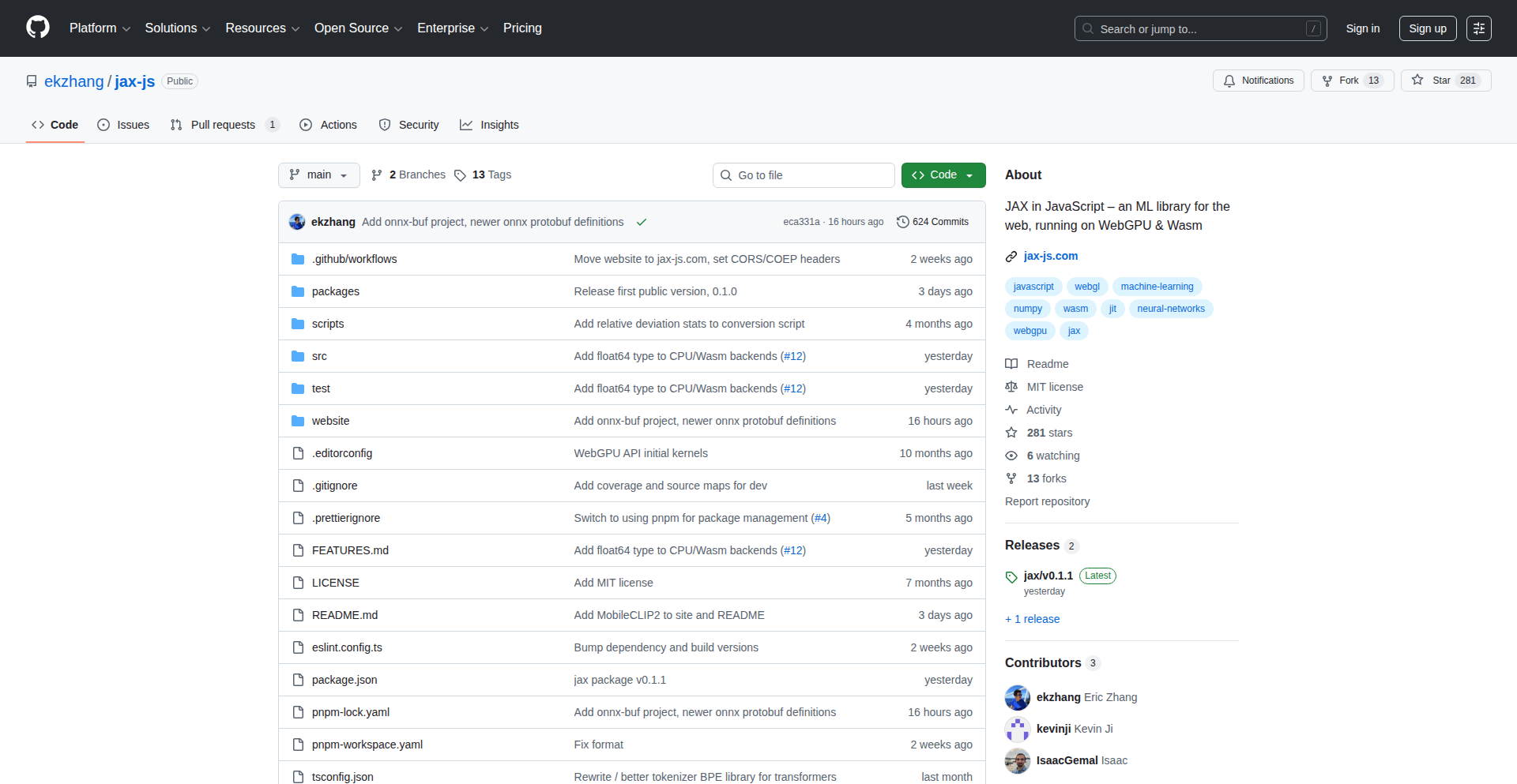JaxJS: JavaScript-Native JAX