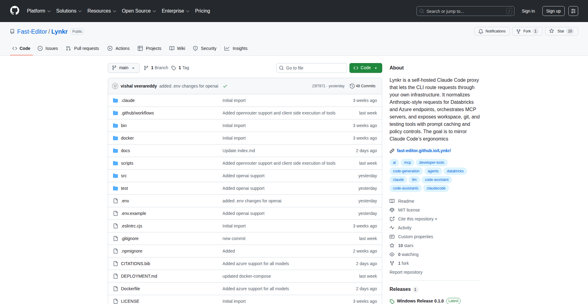 Lynkr: Universal Claude Code Proxy