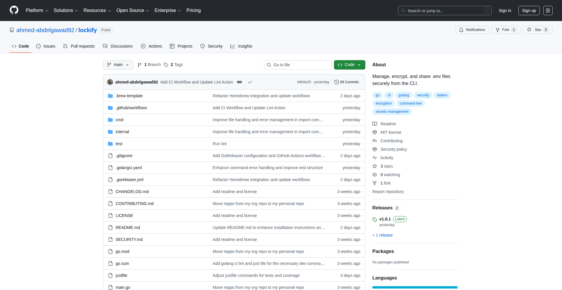 Lockify - 极简Go语言加密CLI