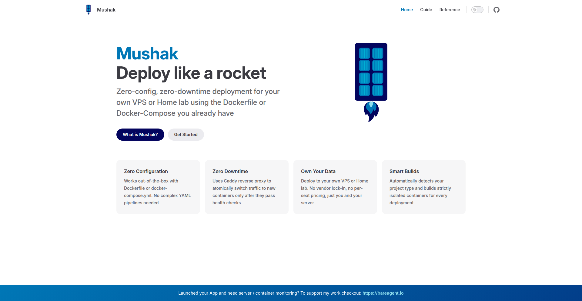 Mushak: 无缝零配置 Docker/Compose 服务器部署