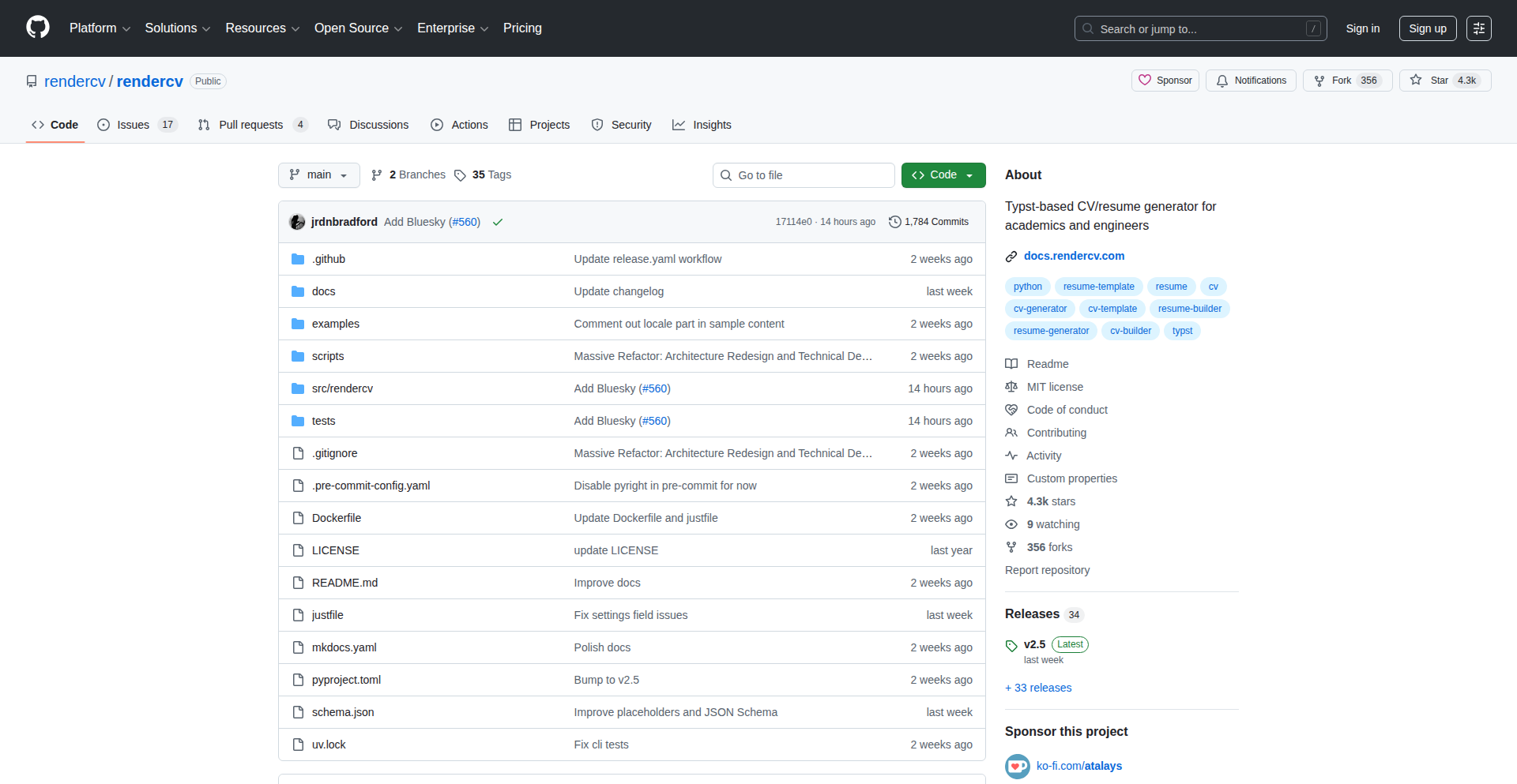 YAML简历渲染引擎