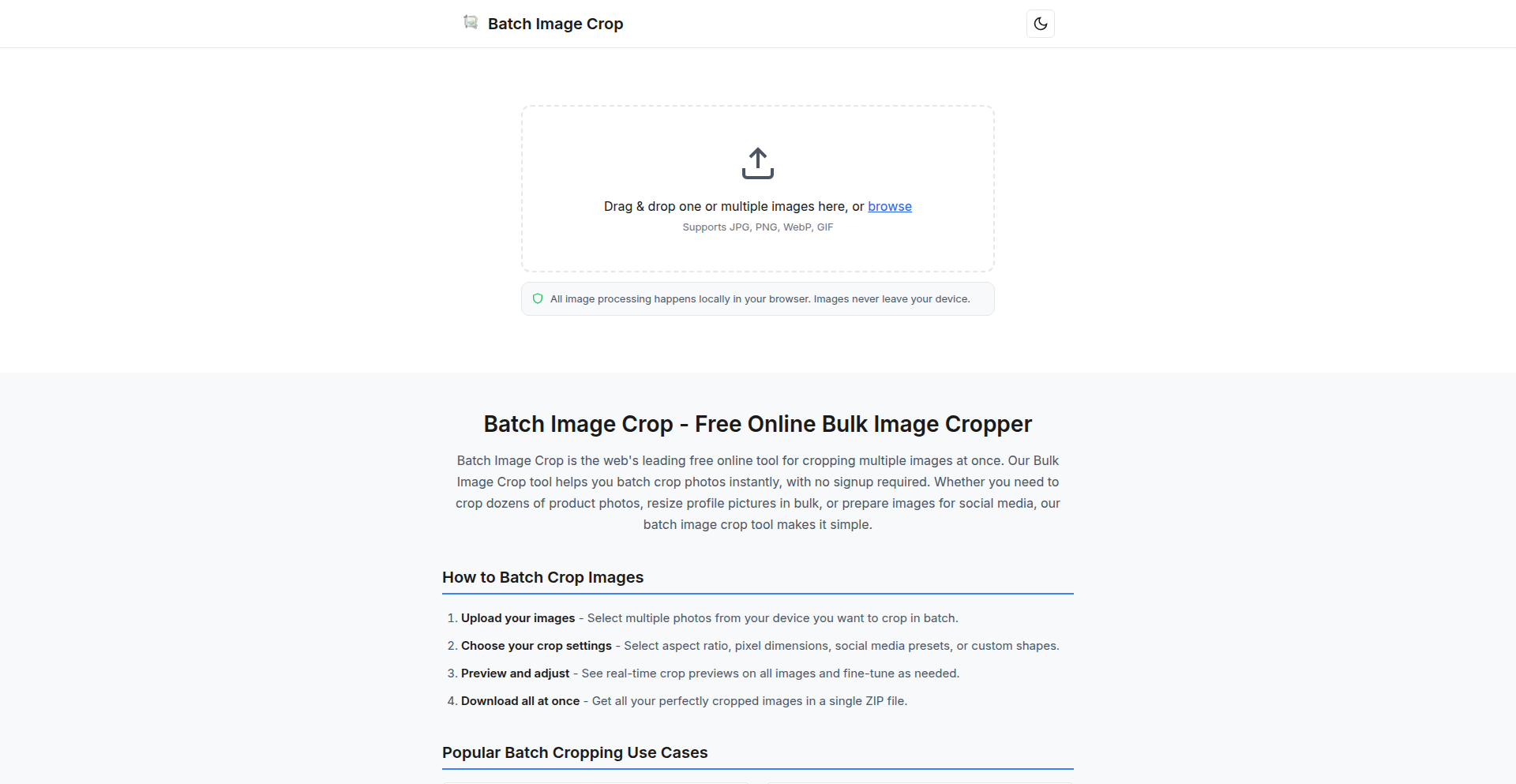 浏览器端批量图片裁剪大师