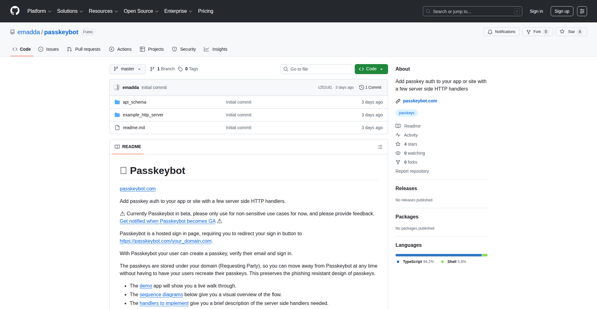 PasskeyBot: HTTP服务器端Passkey集成