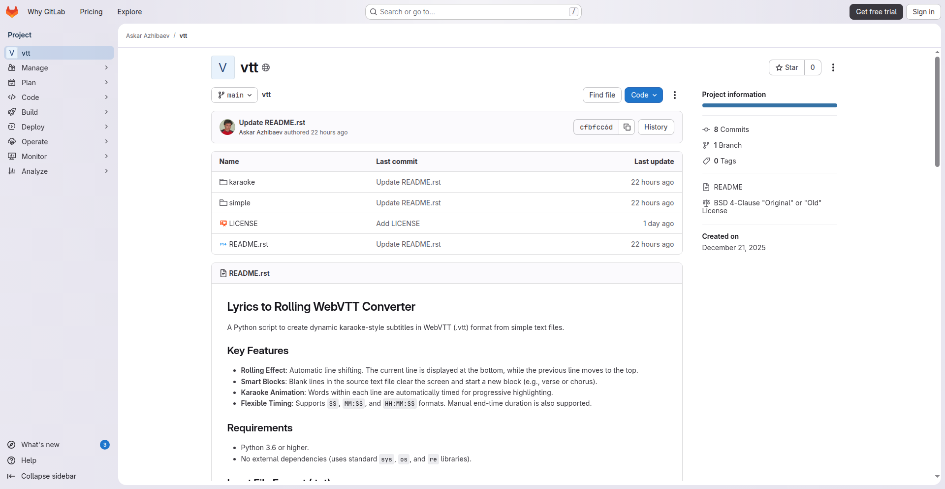 歌词滚屏VTT字幕生成器