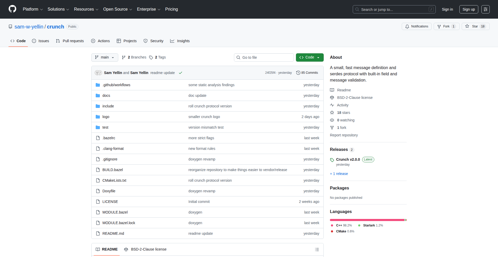 Crunch - 智能消息定义与序列化框架