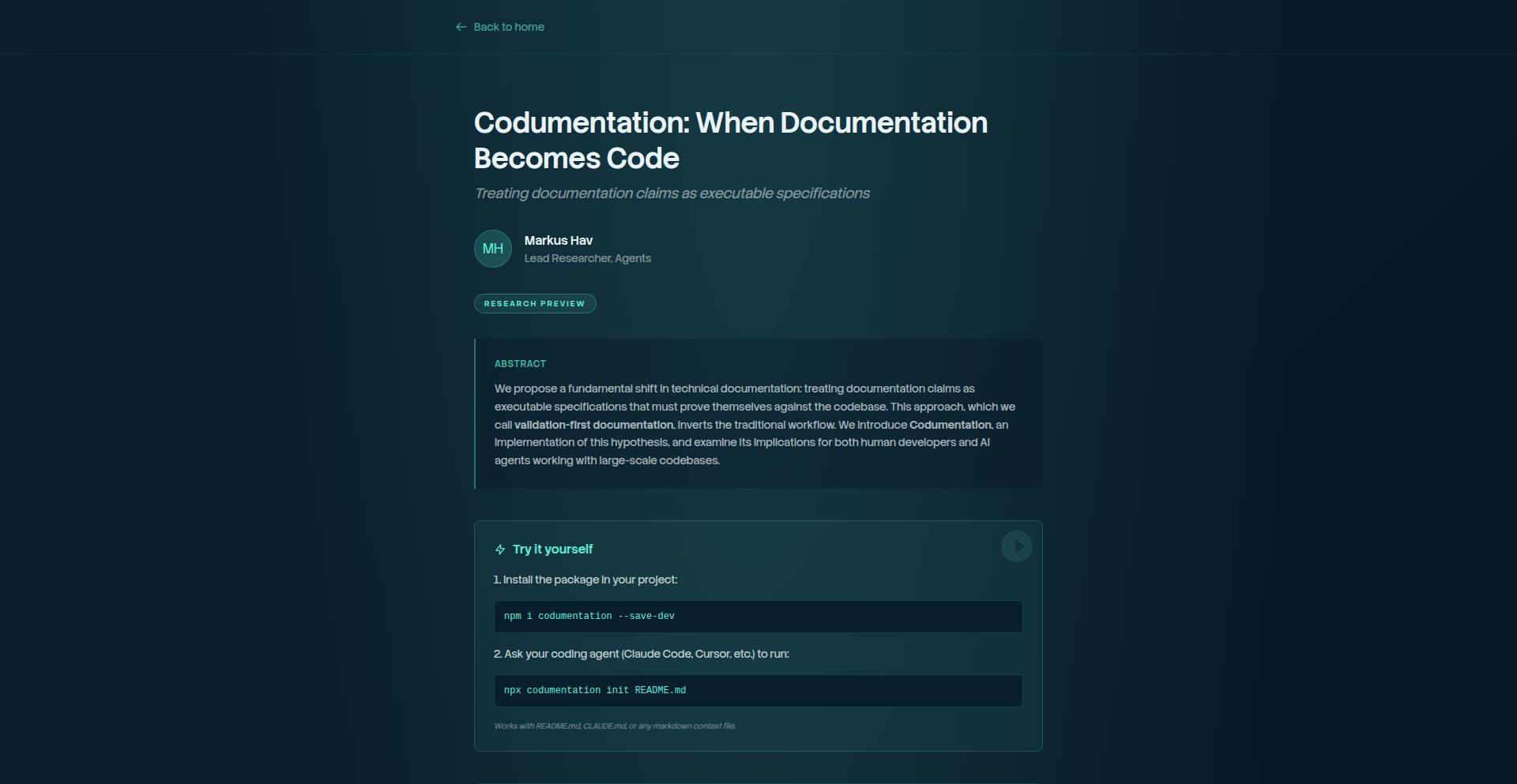 Codumentation: 文档即代码的契约