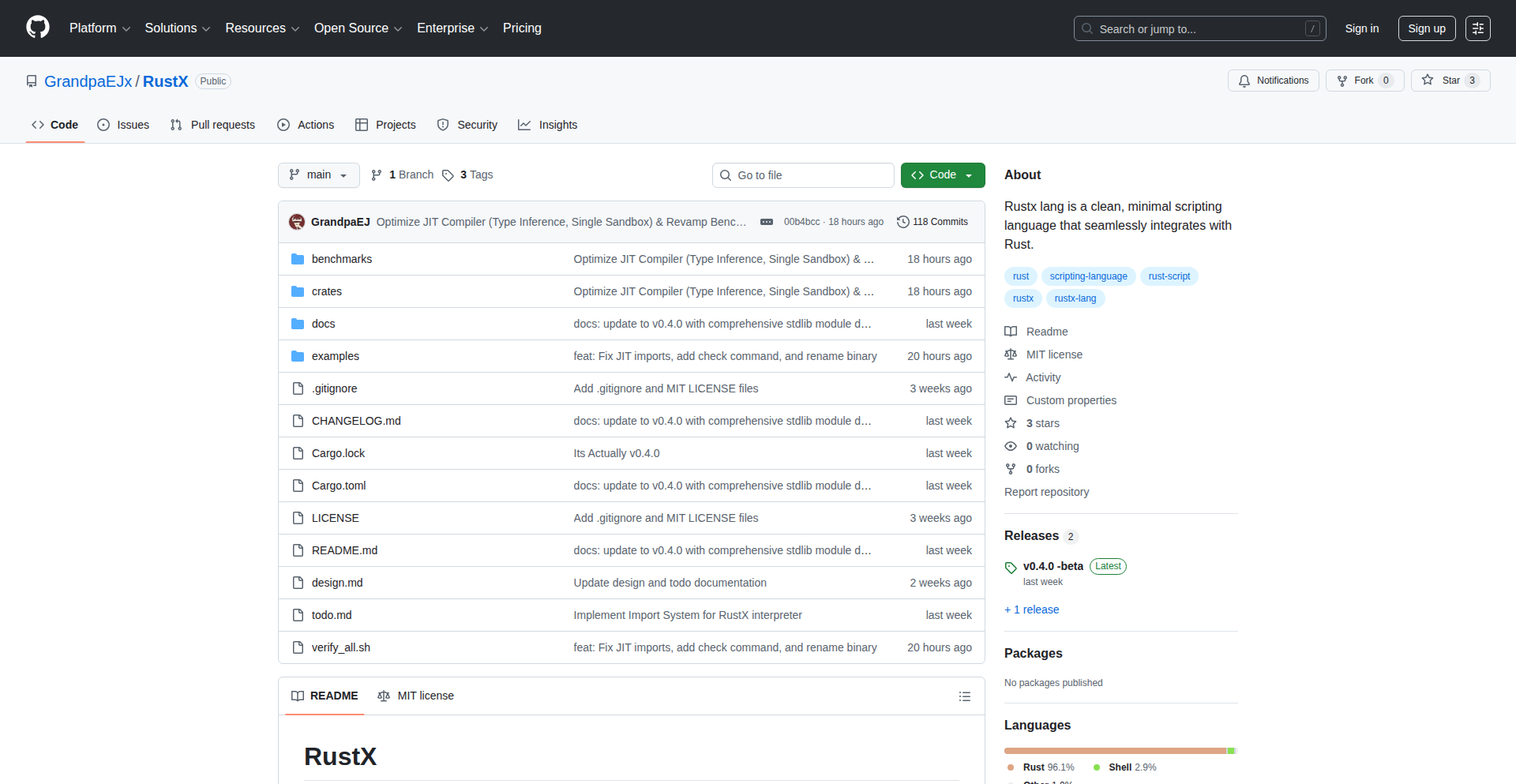 RustX：脚本级的Python体验，Rust级的裸金属性能
