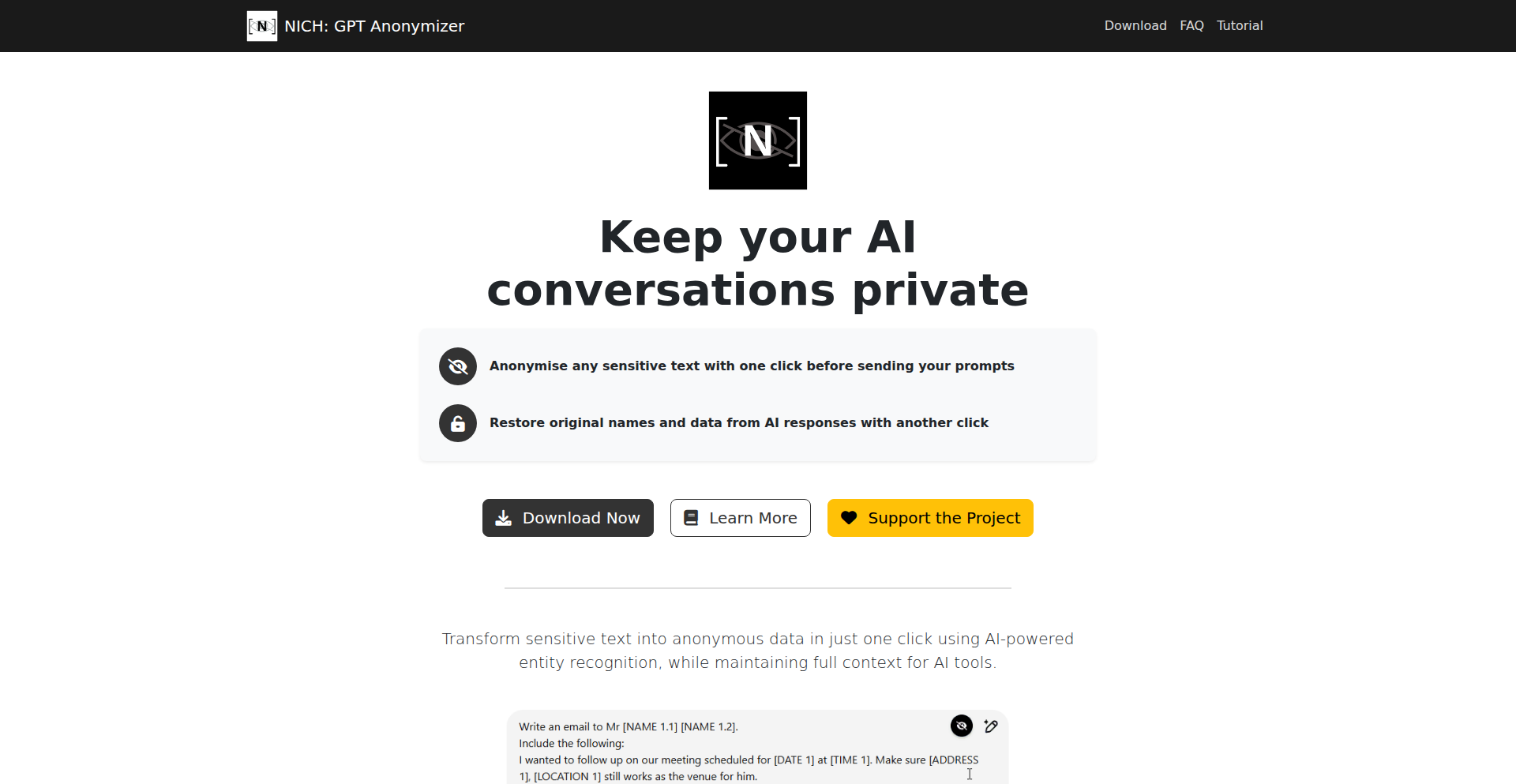 NICH：浏览器上的AI隐私卫士