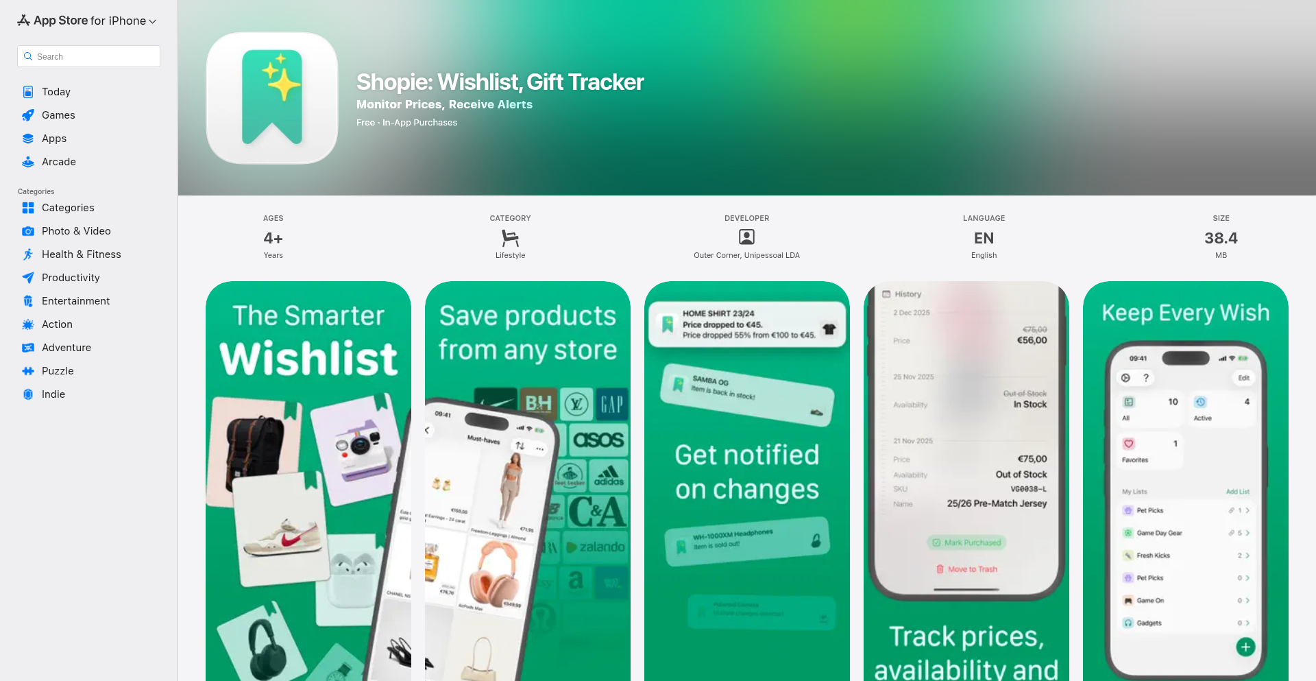 Shopie 价格追踪与库存提醒