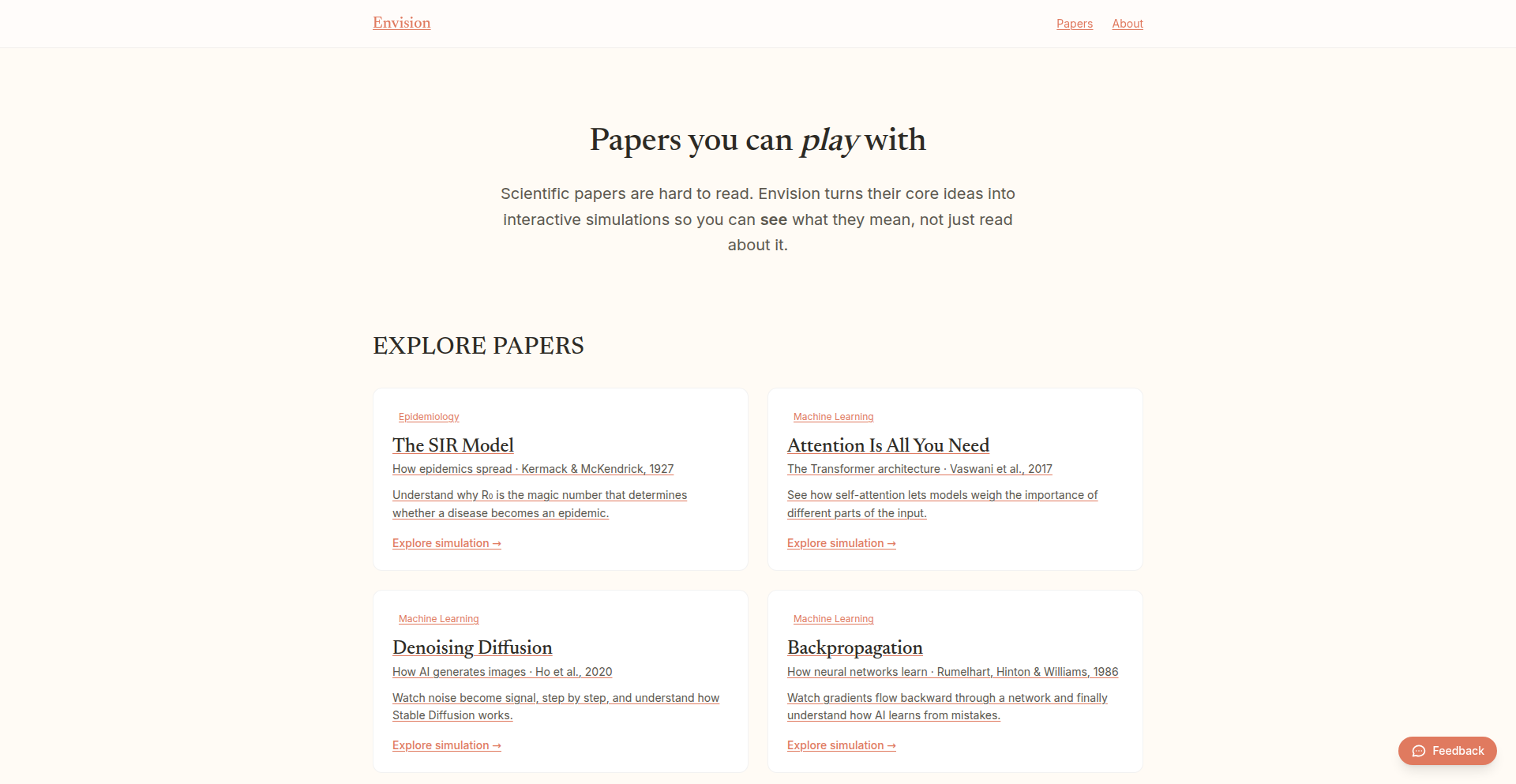 Envision: 论文可视化交互引擎