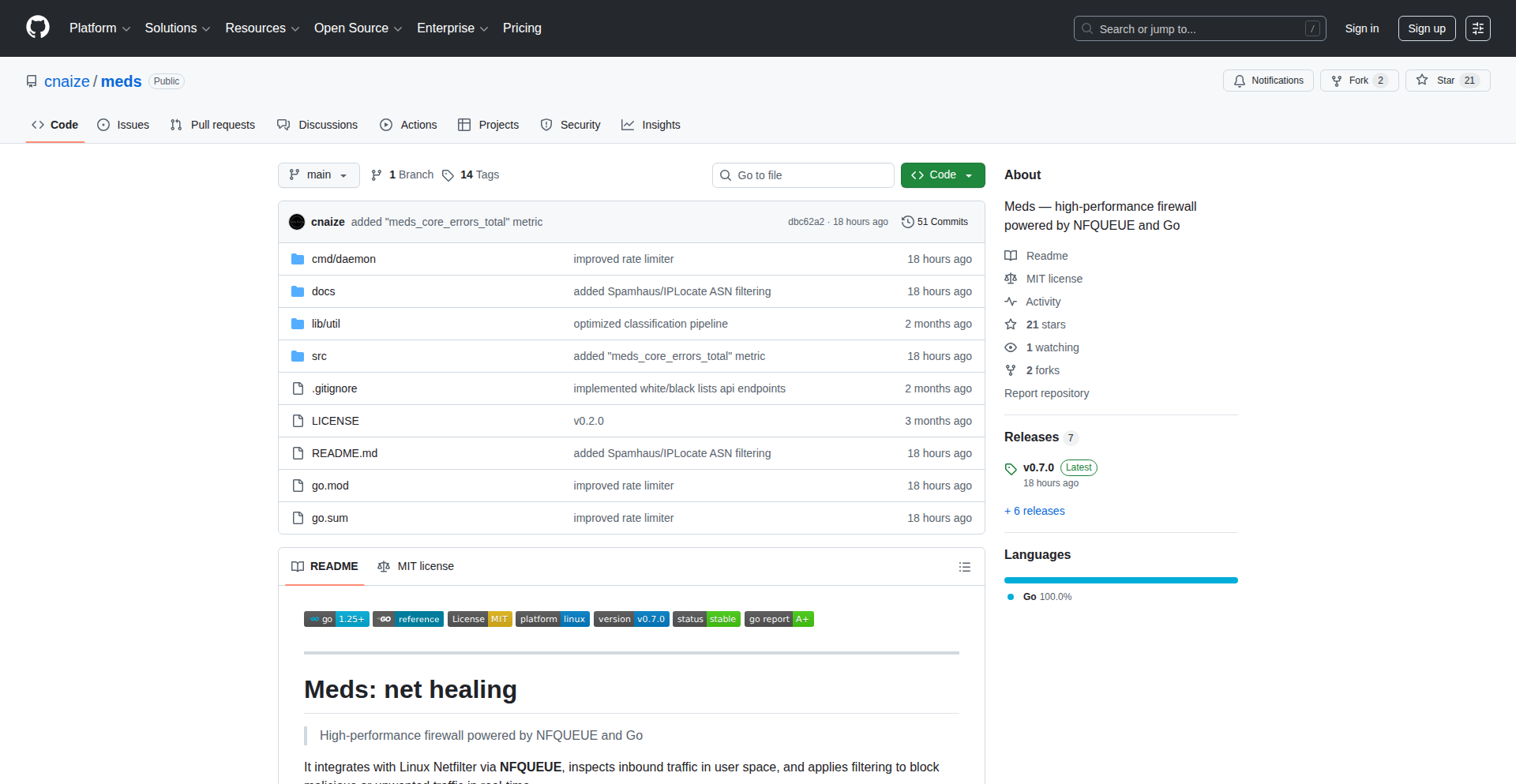 Meds - Go驱动的智能网络卫士