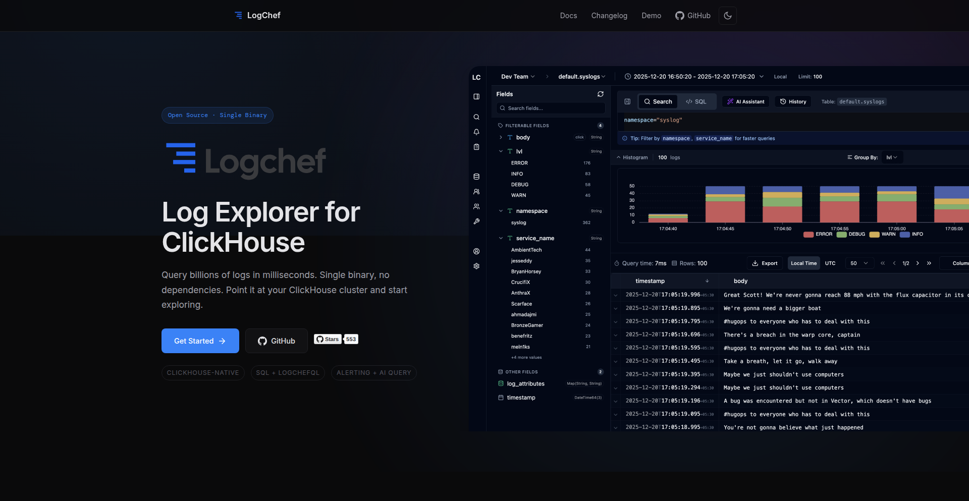 Logchef - ClickHouse日志探险家